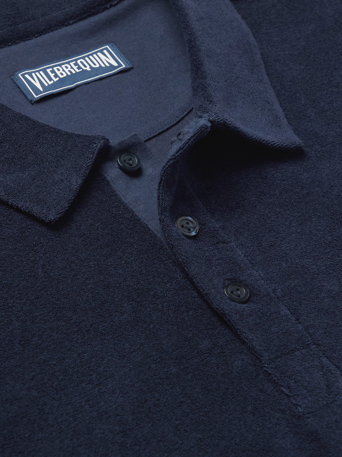 Shop Vilebrequin Phoenix Slim-fit Cotton-blend Terry Polo Shirt In Blue