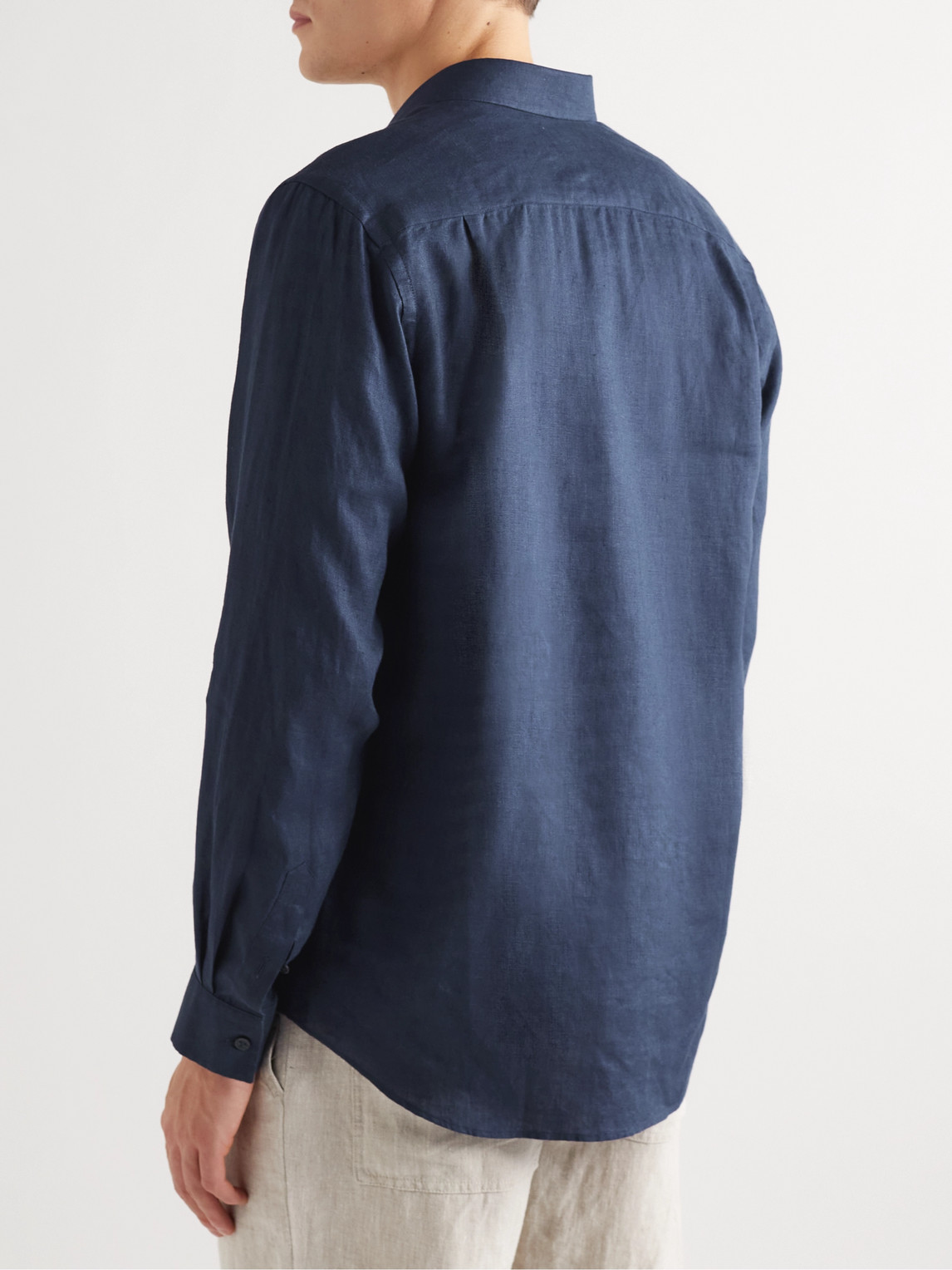 Vilebrequin Caroubis Linen Shirt In Blue