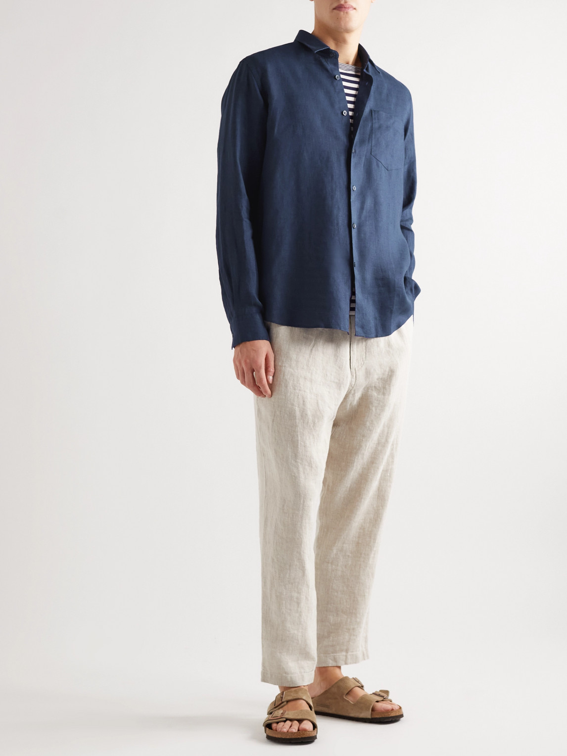 Vilebrequin Caroubis Linen Shirt In Blue