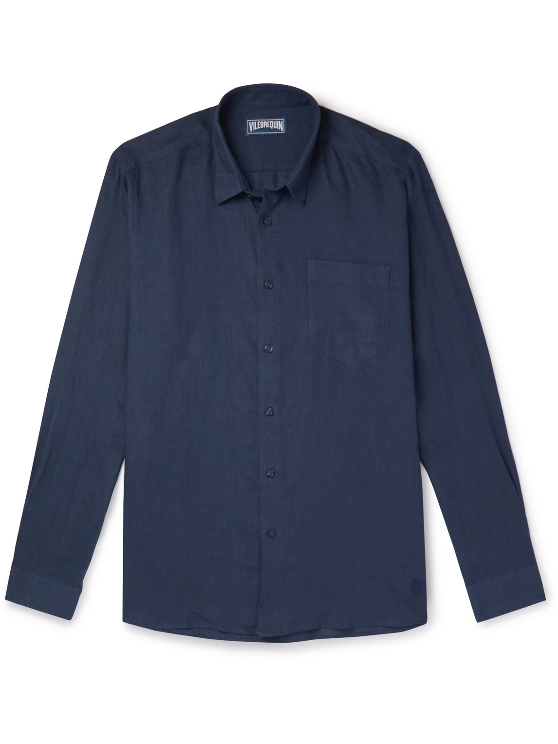 Vilebrequin Caroubis Linen Shirt In Blue