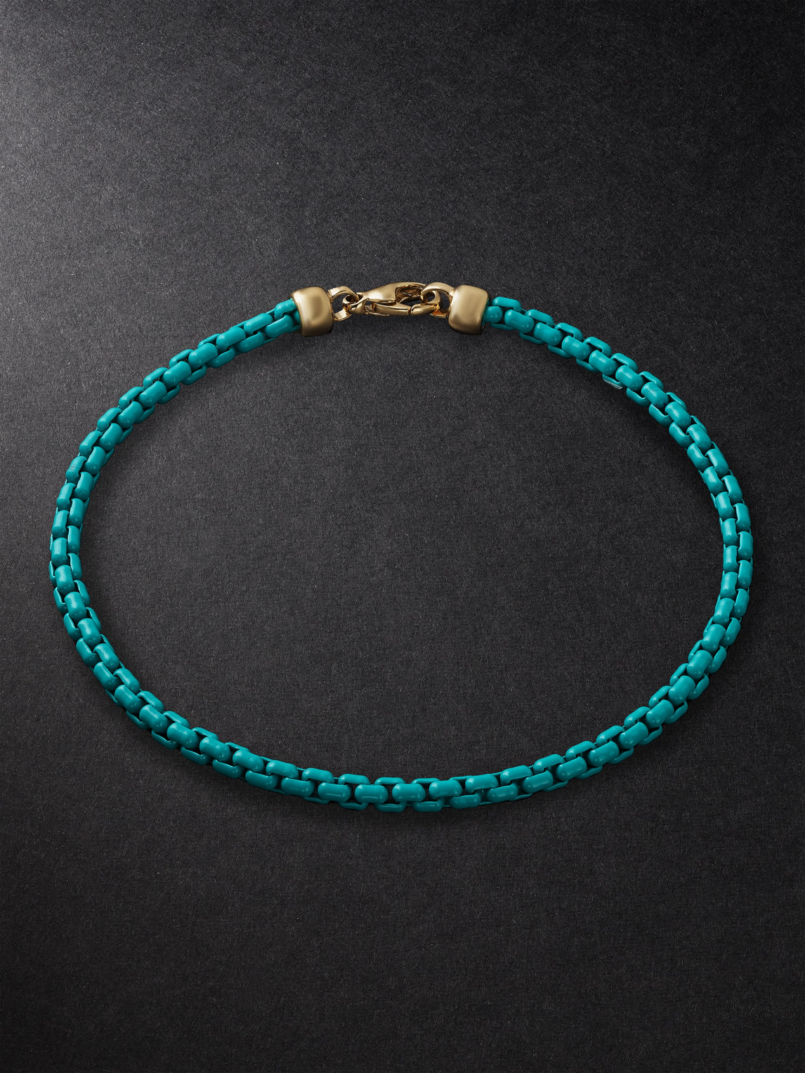 Eéra Giada Gold And Enamel Anklet In Blue