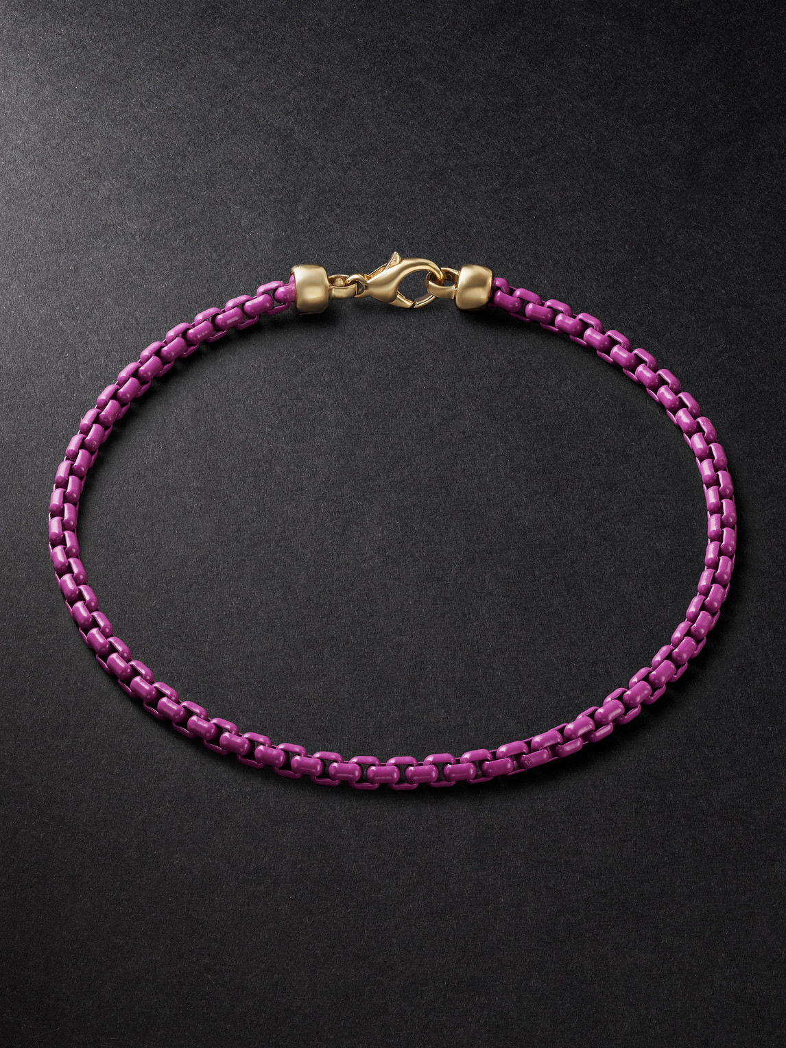 Eéra Giada Gold And Enamel Anklet In Purple