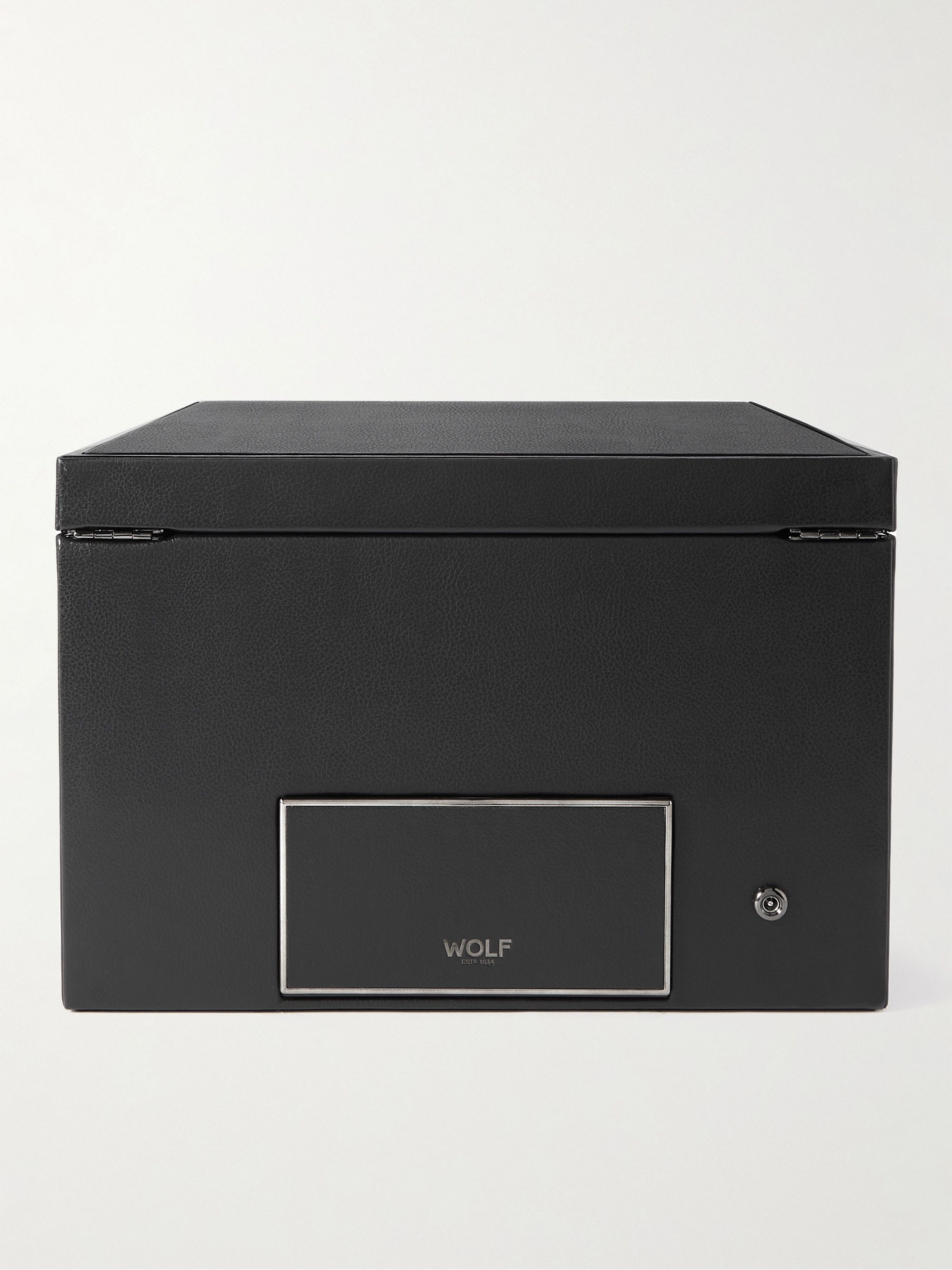 WOLF Pebble-Grain Vegan Leather Double Watch-Winder
