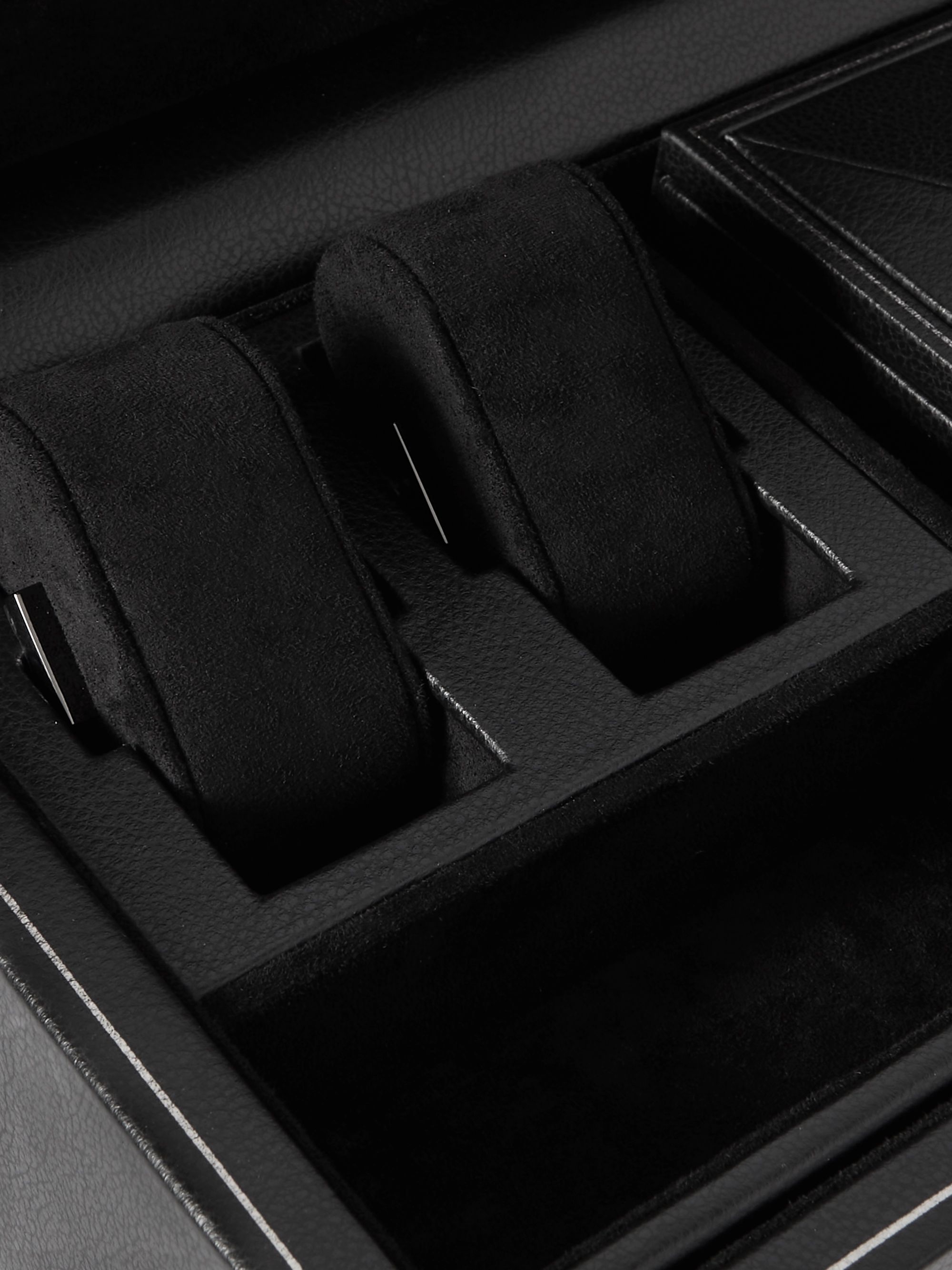 WOLF Pebble-Grain Vegan Leather Double Watch-Winder