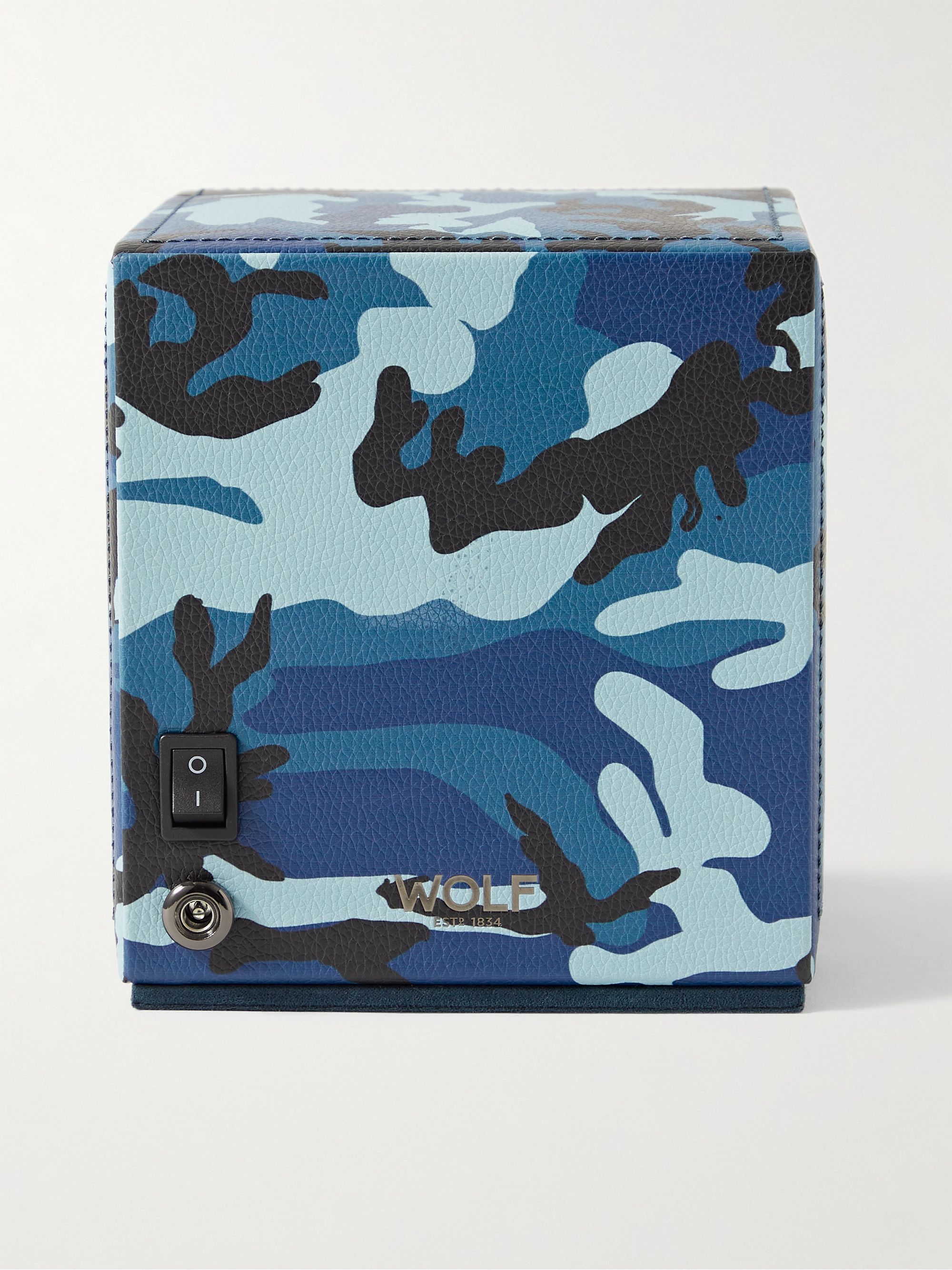 WOLF Elements Cub Camouflage-Print Full-Grain Vegan Leather Single Watch Winder