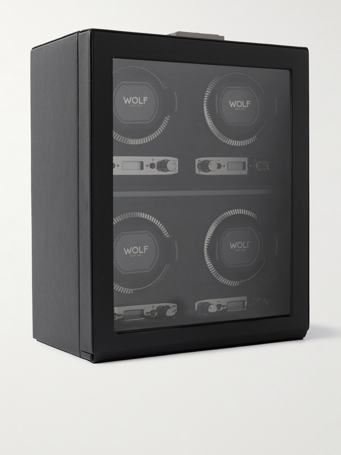 Wolf British Racing Pebble-Grain Vegan Leather Four-Piece Watch Winder - Men