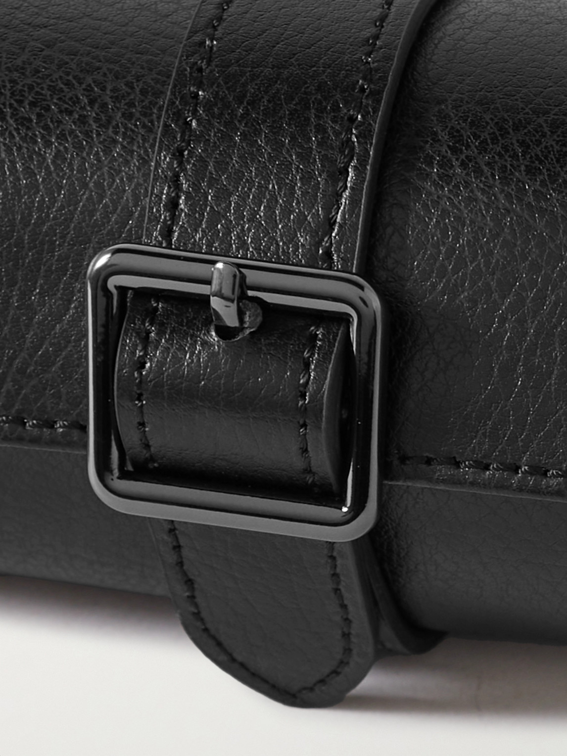  Wolf - British Racing Pebble-grain Leather Watch Roll - Men - Black 