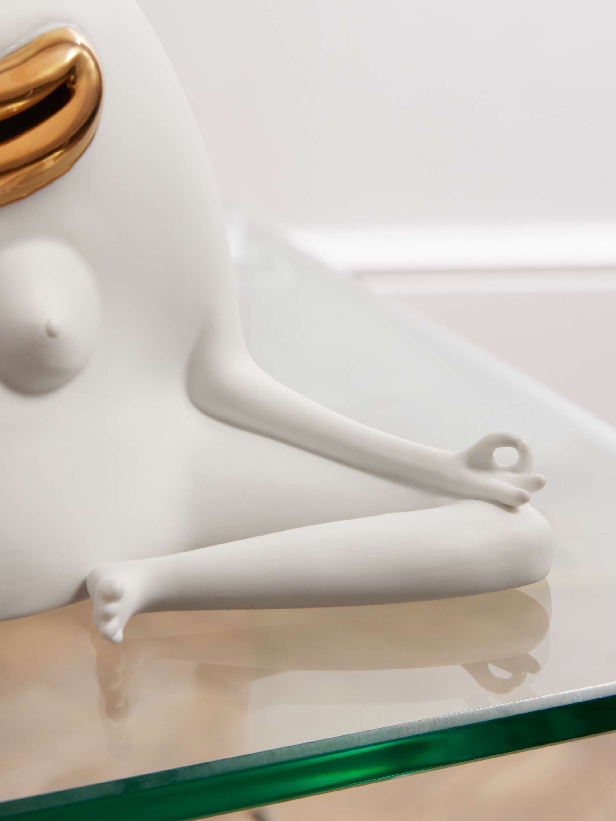 L'OBJET + Haas Brothers Meditator Gold-Plated Porcelain Incense Burner
