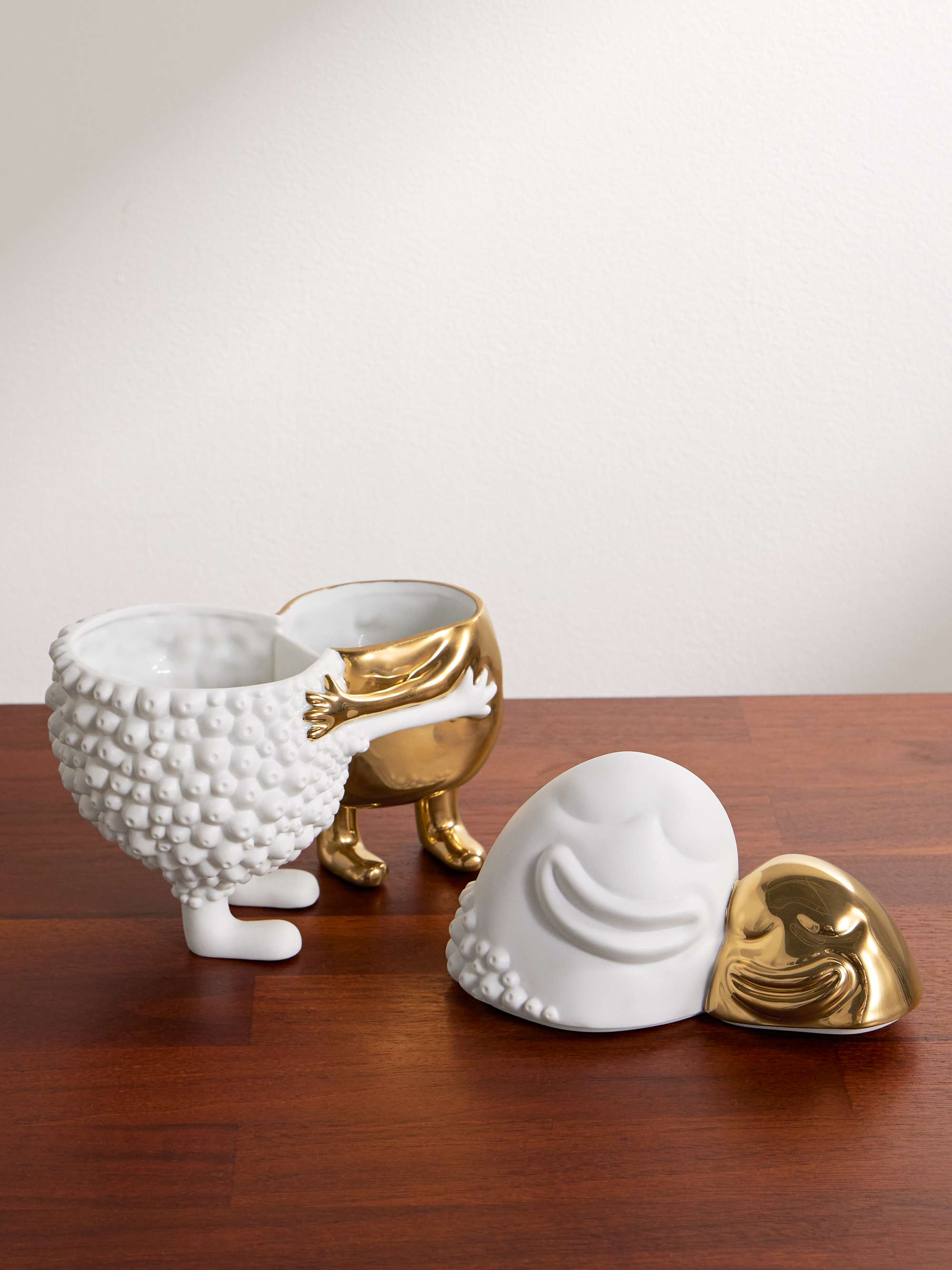 L'OBJET + Haas Brothers Huggers Gold-Plated Porcelain Box