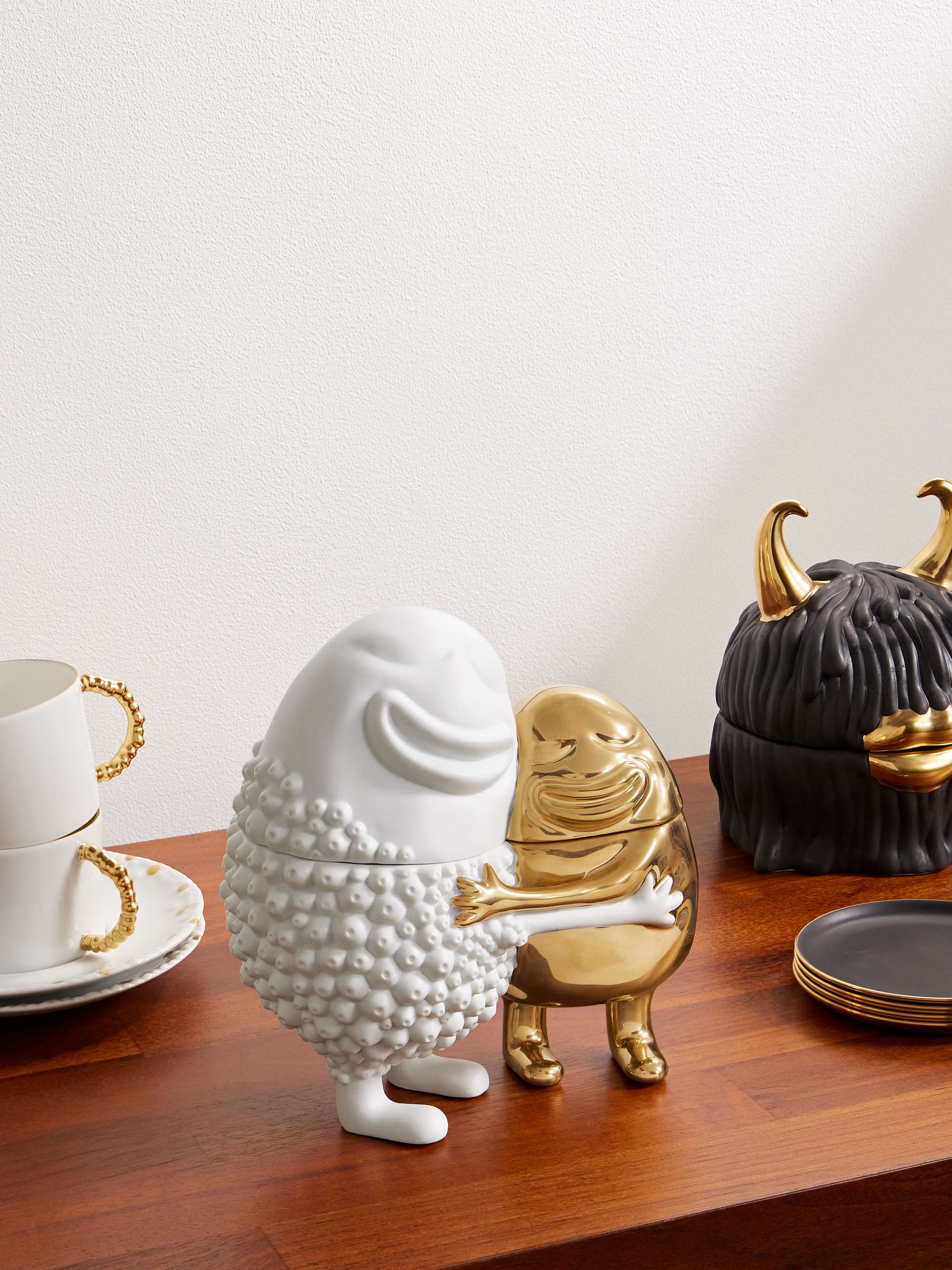 L'OBJET + Haas Brothers Huggers Gold-Plated Porcelain Box