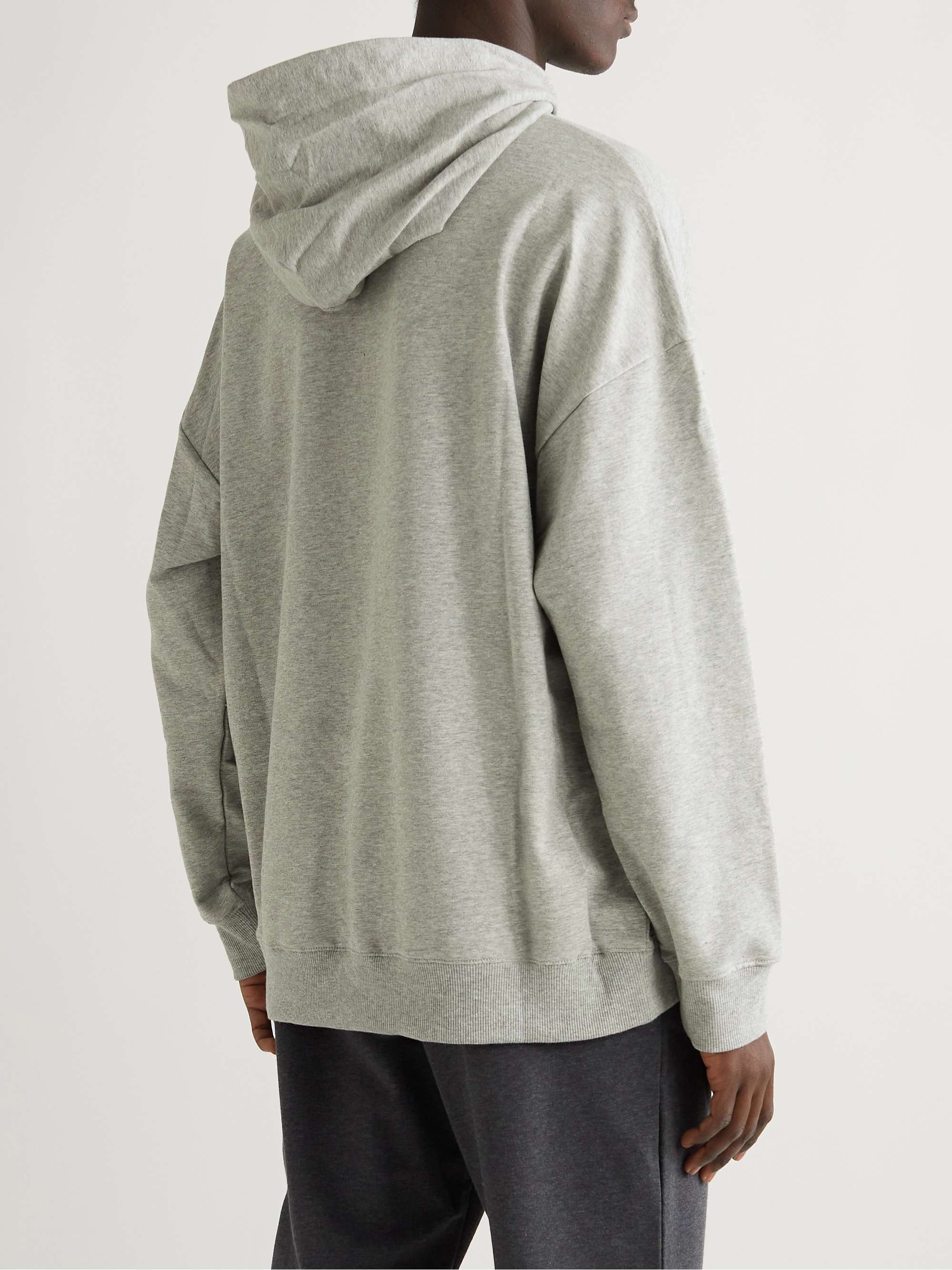 CALVIN KLEIN UNDERWEAR Logo-Embroidered Cotton-Blend Jersey Hoodie