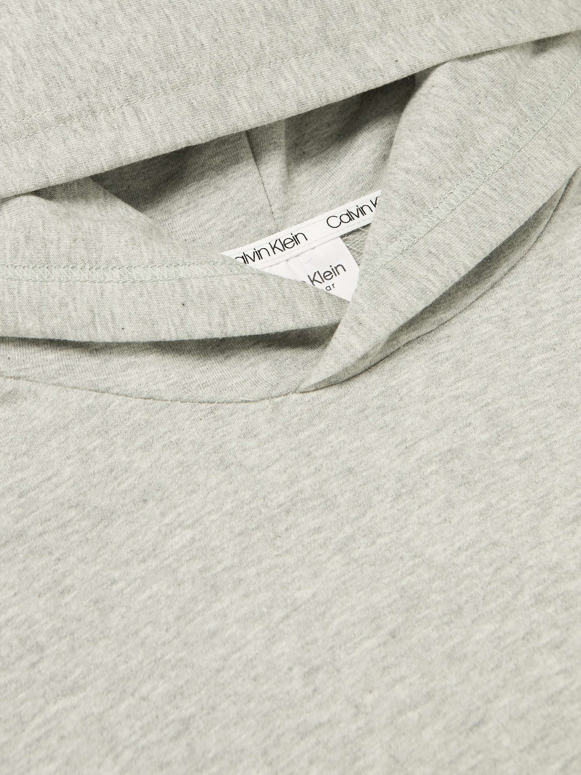 CALVIN KLEIN UNDERWEAR Logo-Embroidered Cotton-Blend Jersey Hoodie