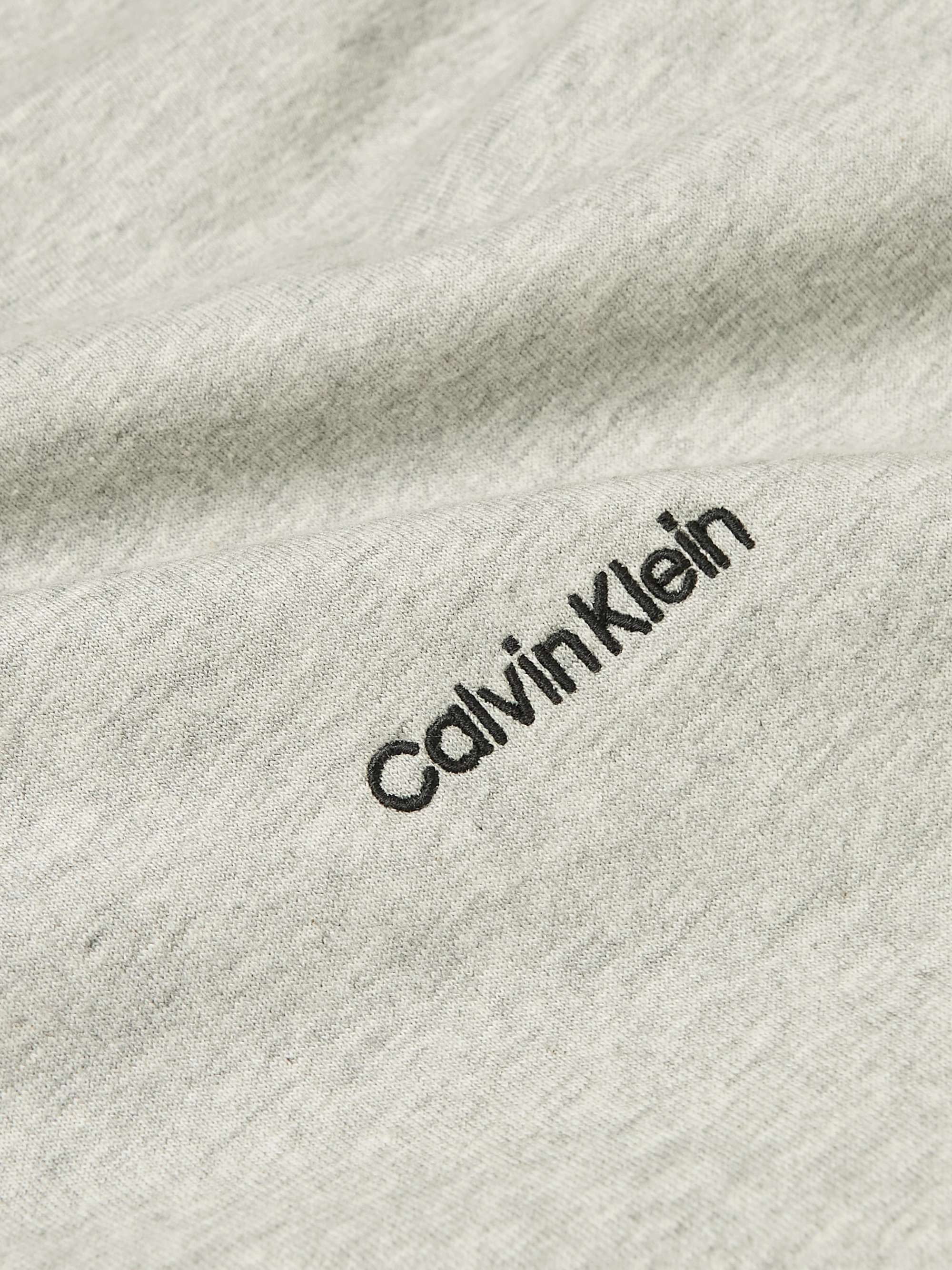 CALVIN KLEIN UNDERWEAR Logo-Embroidered Cotton-Blend Jersey Hoodie