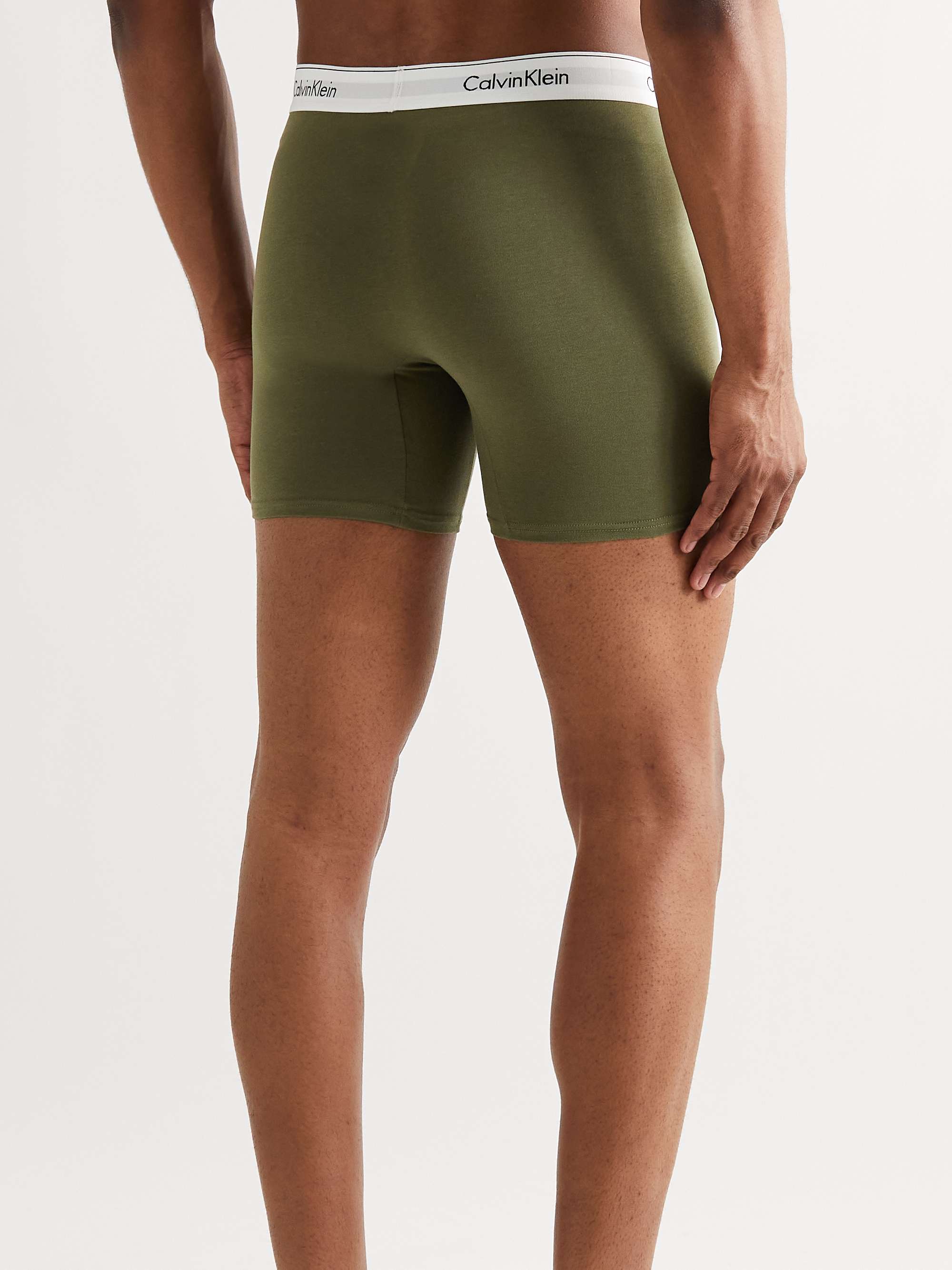CALVIN KLEIN UNDERWEAR Three-Pack Modern Stretch-Cotton Boxer Briefs