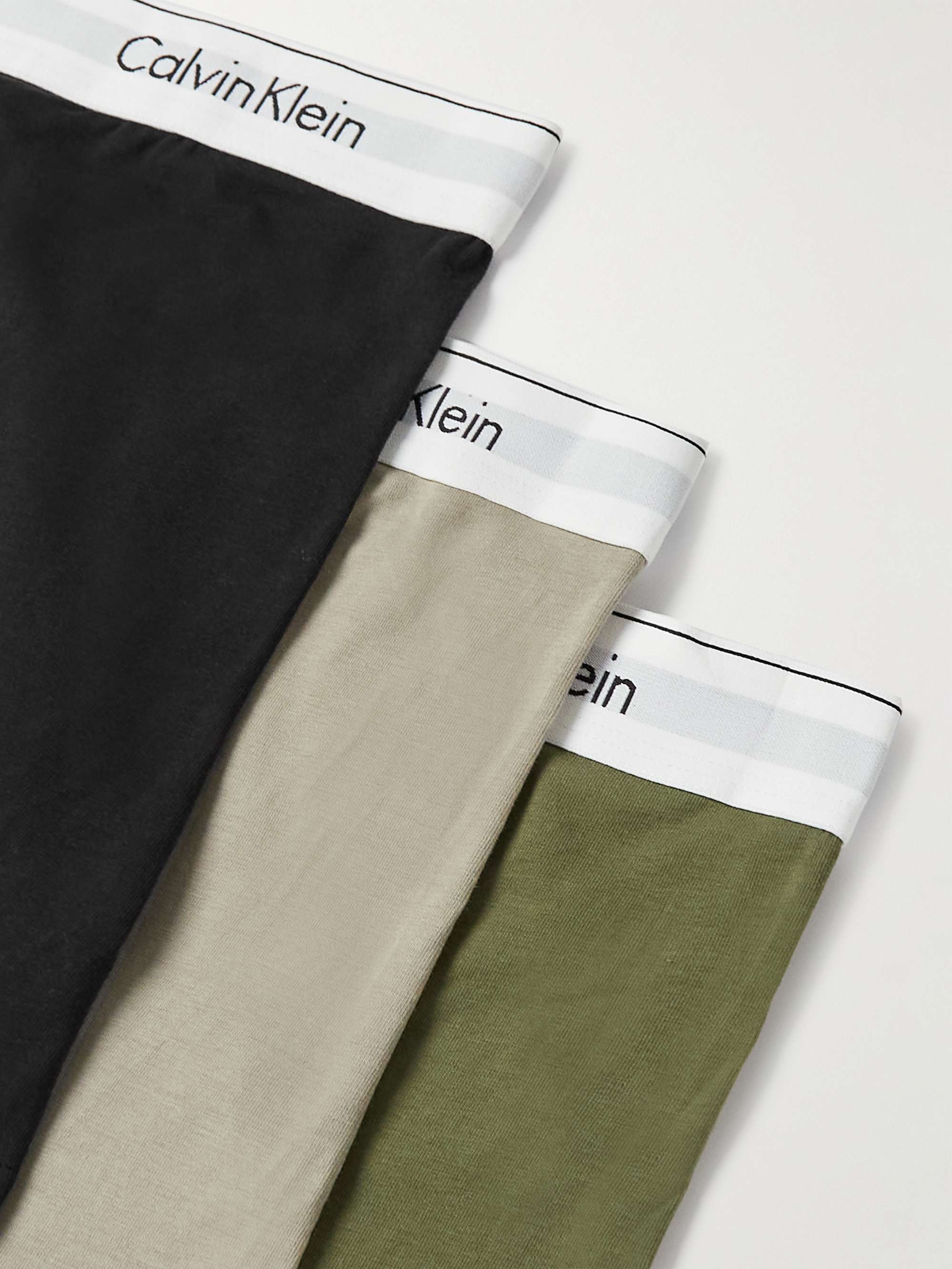 CALVIN KLEIN UNDERWEAR Three-Pack Modern Stretch-Cotton Boxer Briefs