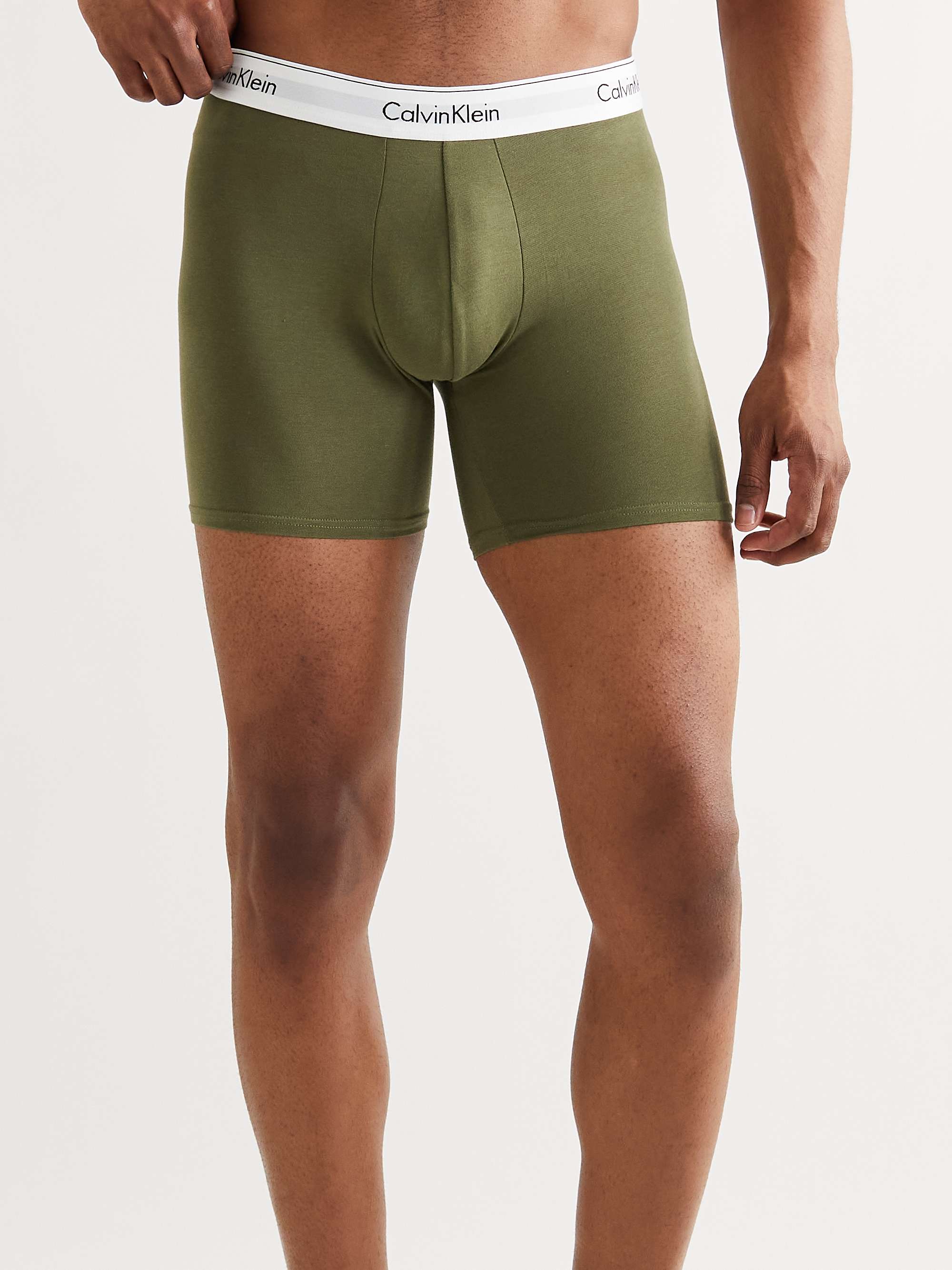 CALVIN KLEIN UNDERWEAR Three-Pack Modern Stretch-Cotton Boxer Briefs
