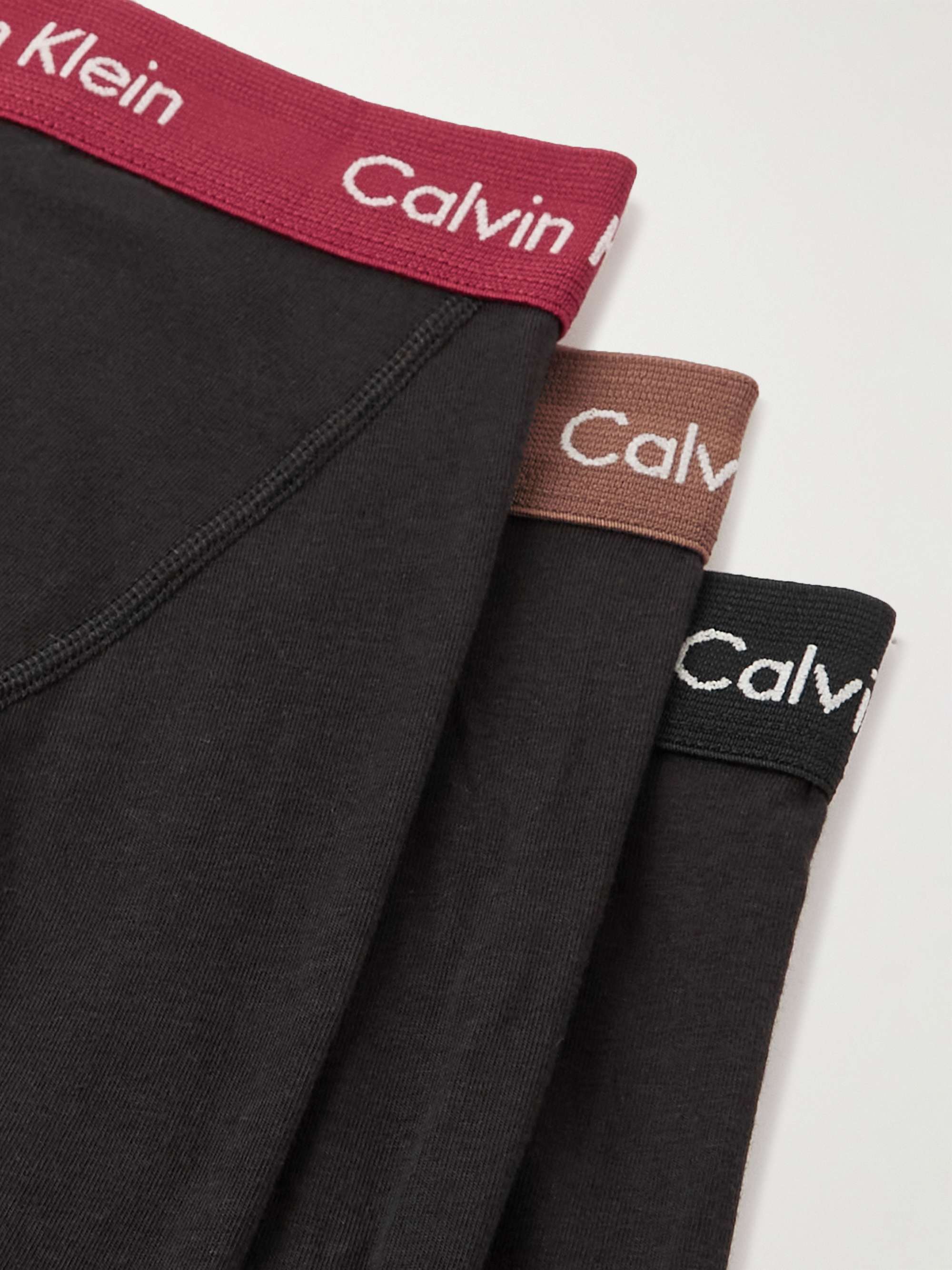 CALVIN KLEIN UNDERWEAR Three-Pack Stretch-Cotton Boxer Briefs