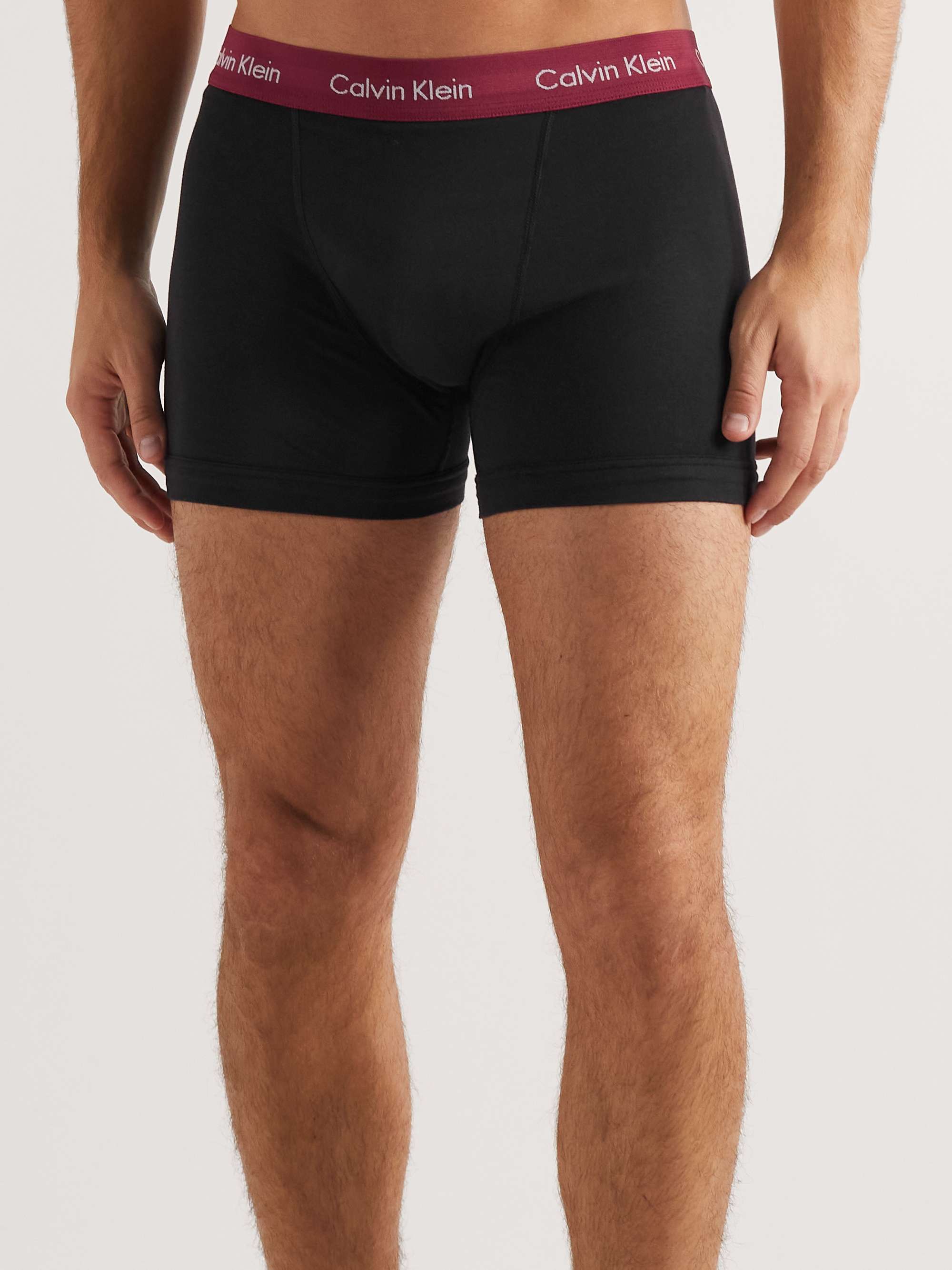 CALVIN KLEIN UNDERWEAR Three-Pack Stretch-Cotton Boxer Briefs