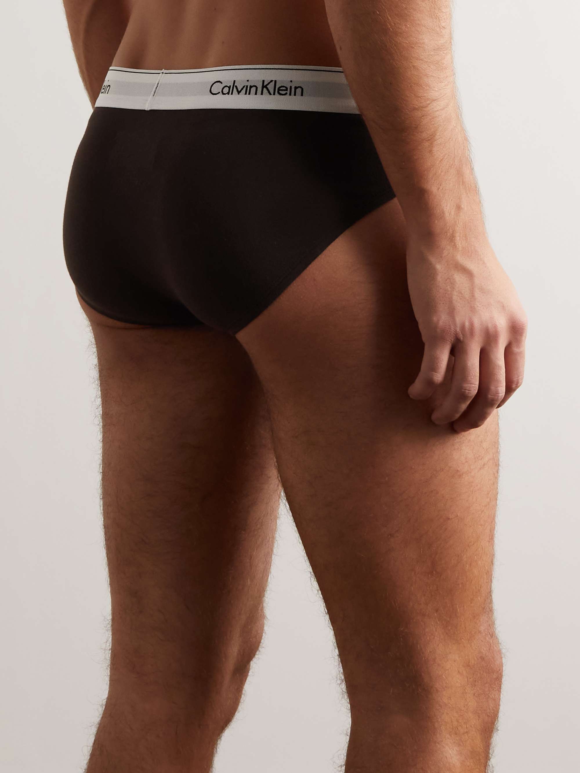 CALVIN KLEIN UNDERWEAR Three-Pack Stretch-Cotton Briefs