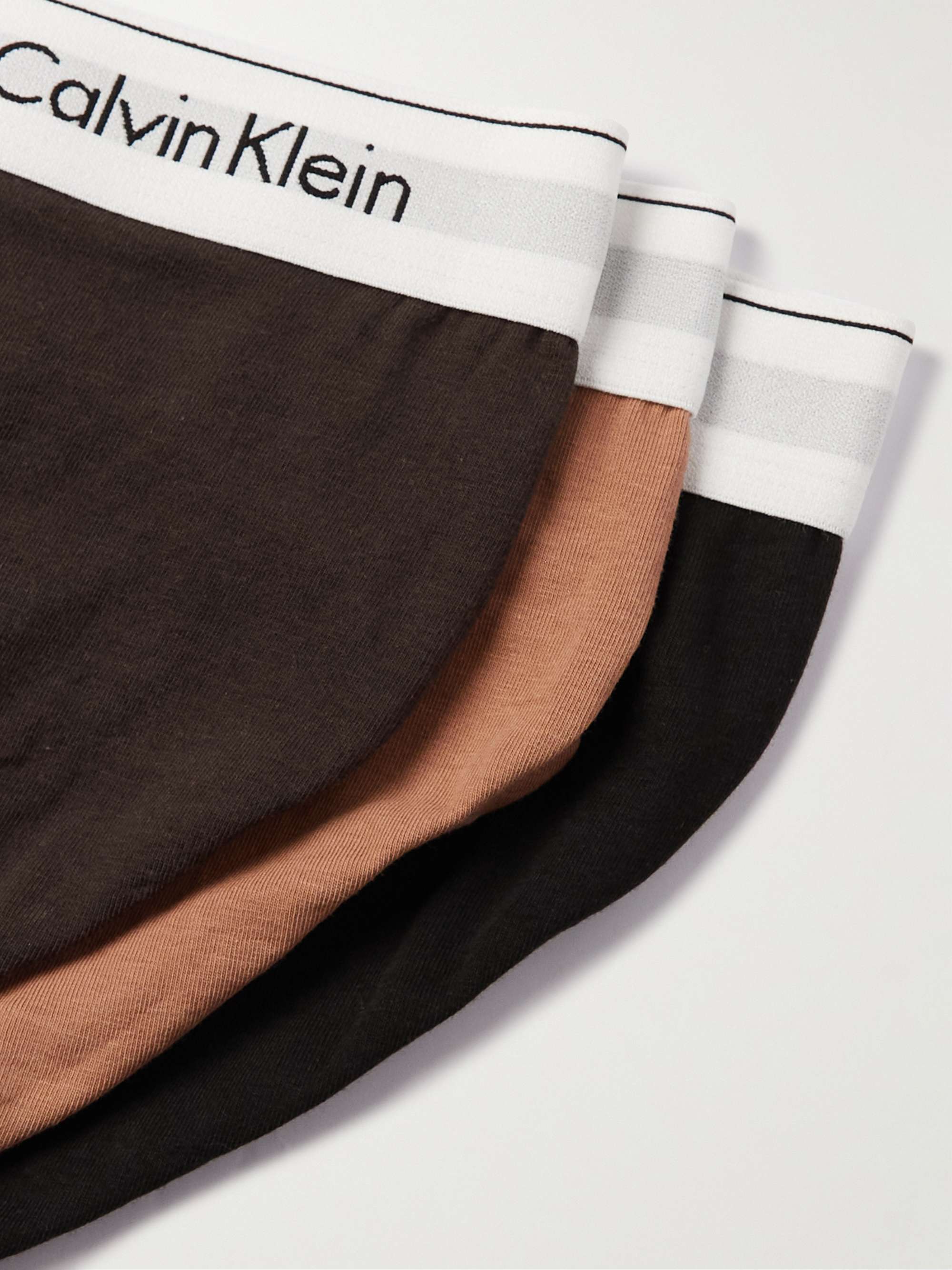 CALVIN KLEIN UNDERWEAR Three-Pack Stretch-Cotton Briefs
