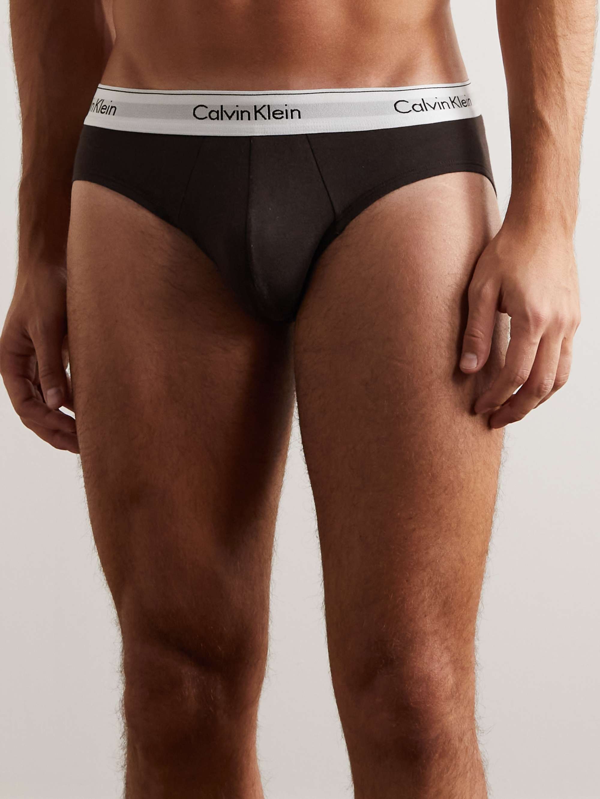 CALVIN KLEIN UNDERWEAR Three-Pack Stretch-Cotton Briefs