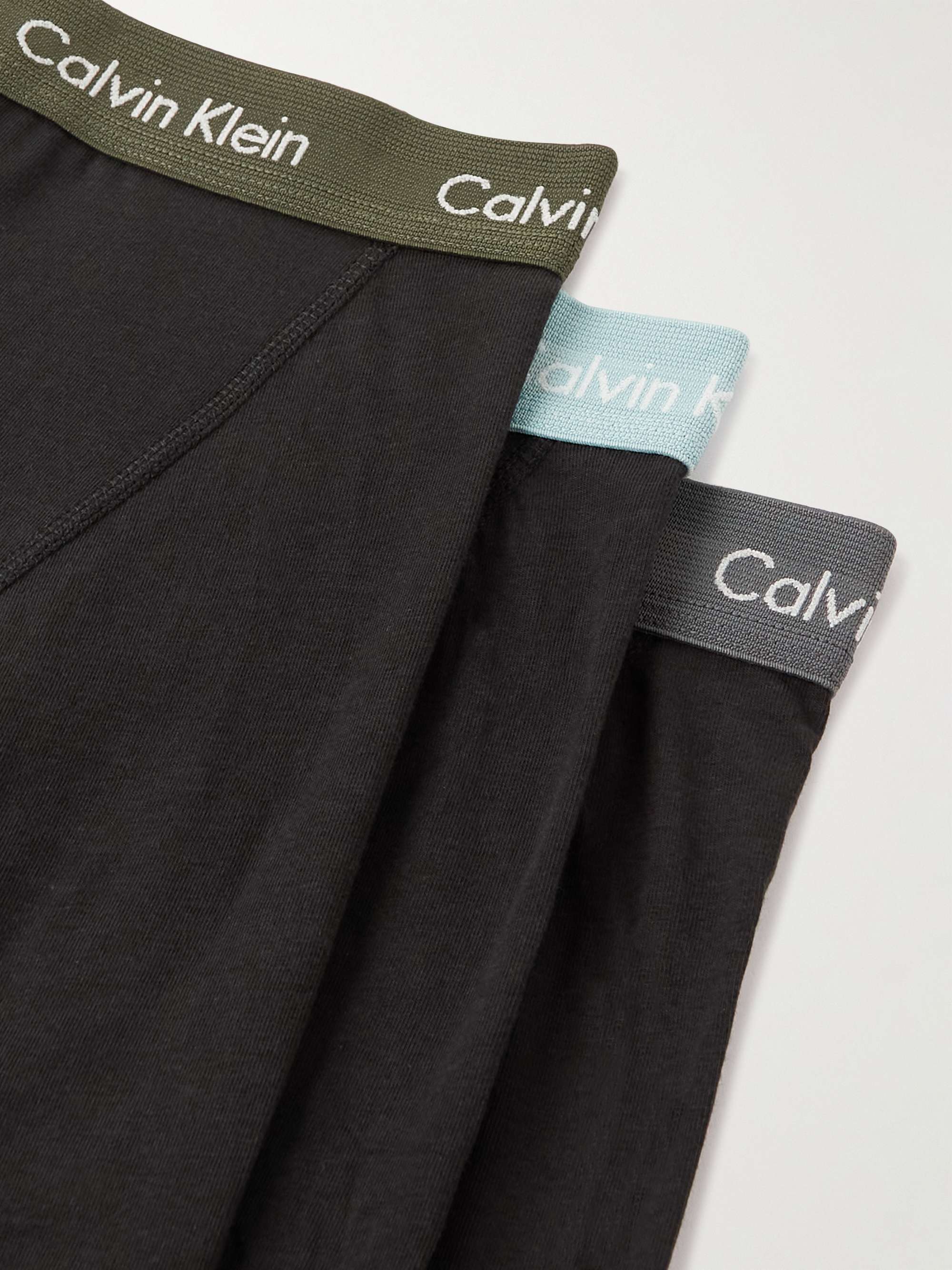 CALVIN KLEIN UNDERWEAR Three-Pack Stretch-Cotton Boxer Briefs