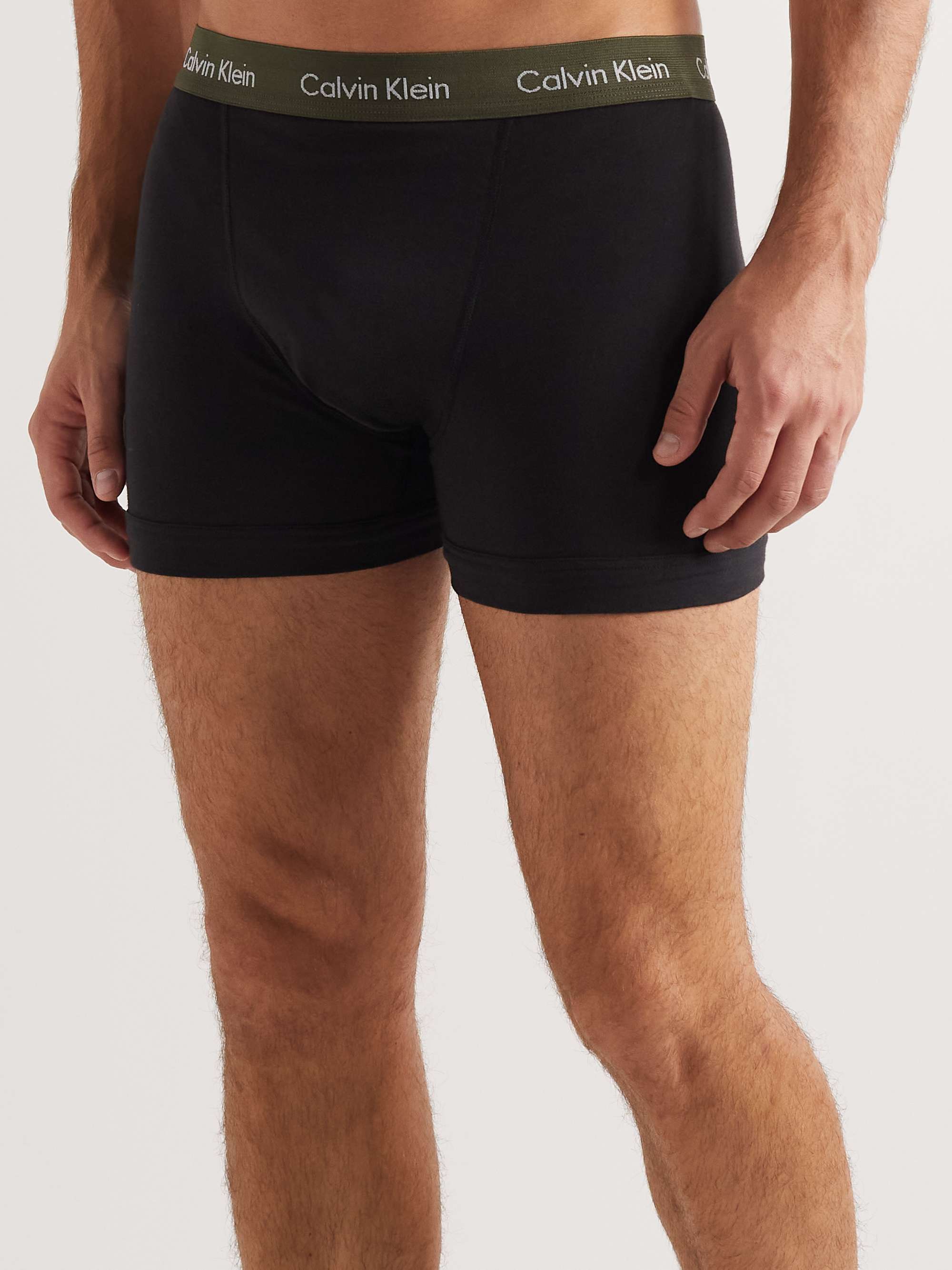 CALVIN KLEIN UNDERWEAR Three-Pack Stretch-Cotton Boxer Briefs