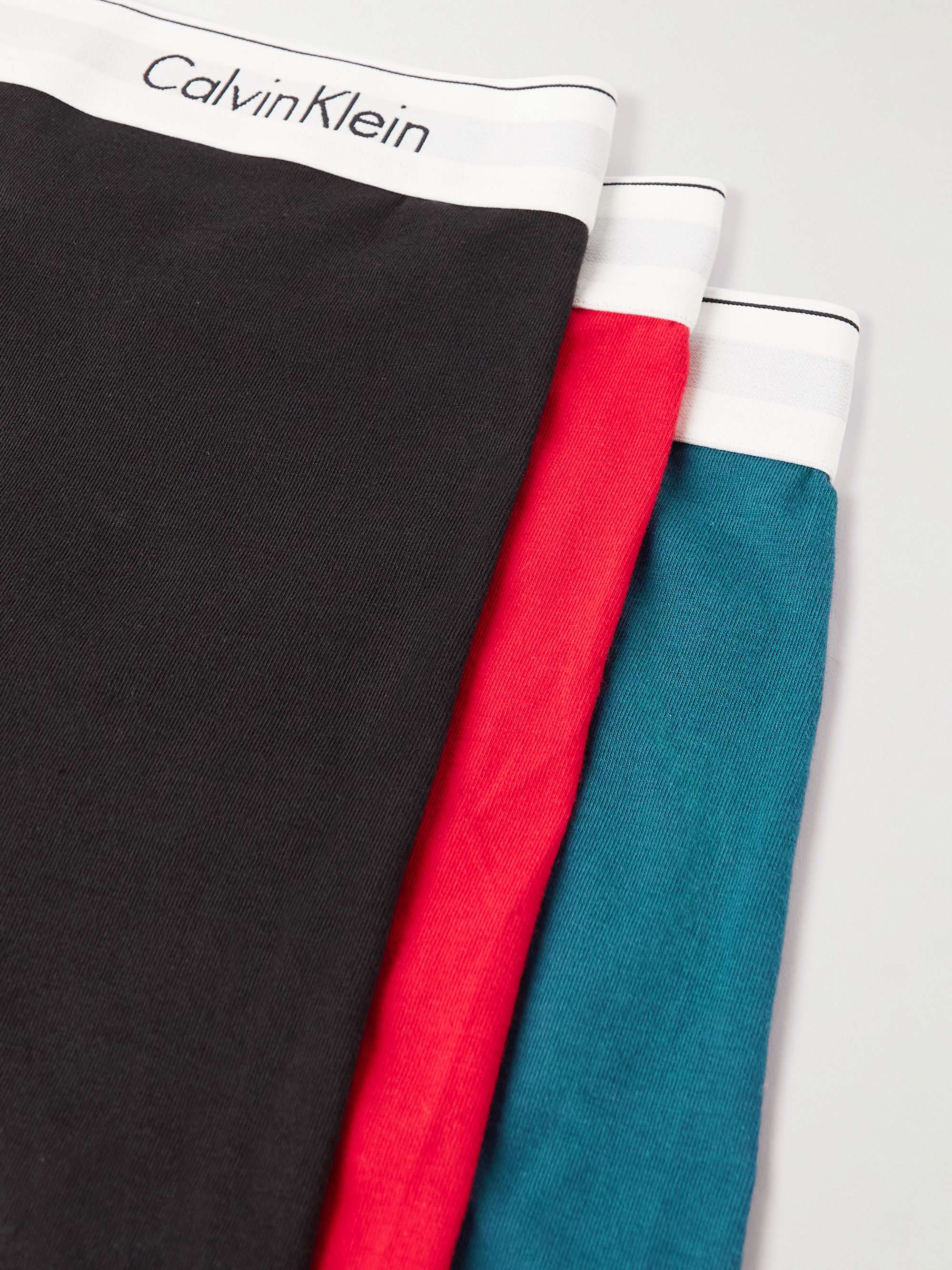 CALVIN KLEIN UNDERWEAR Three-Pack Stretch-Cotton Boxer Briefs