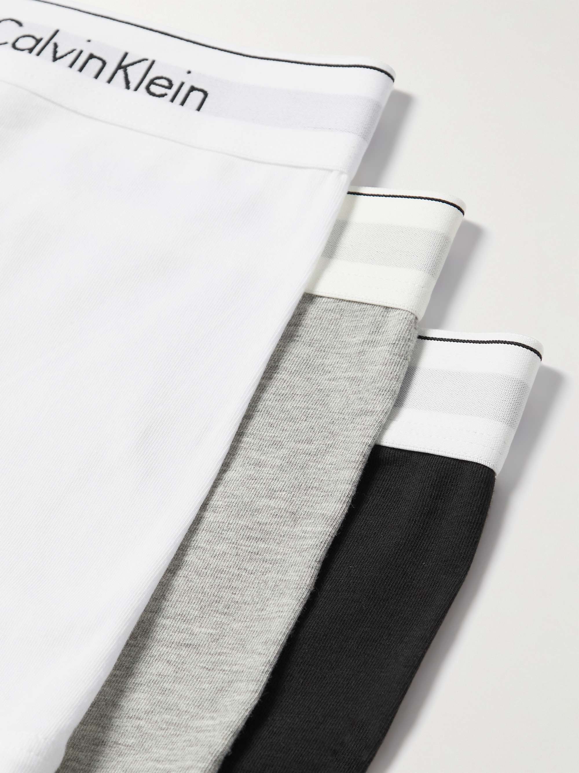 CALVIN KLEIN UNDERWEAR Three-Pack Modern Stretch-Cotton Boxer Briefs