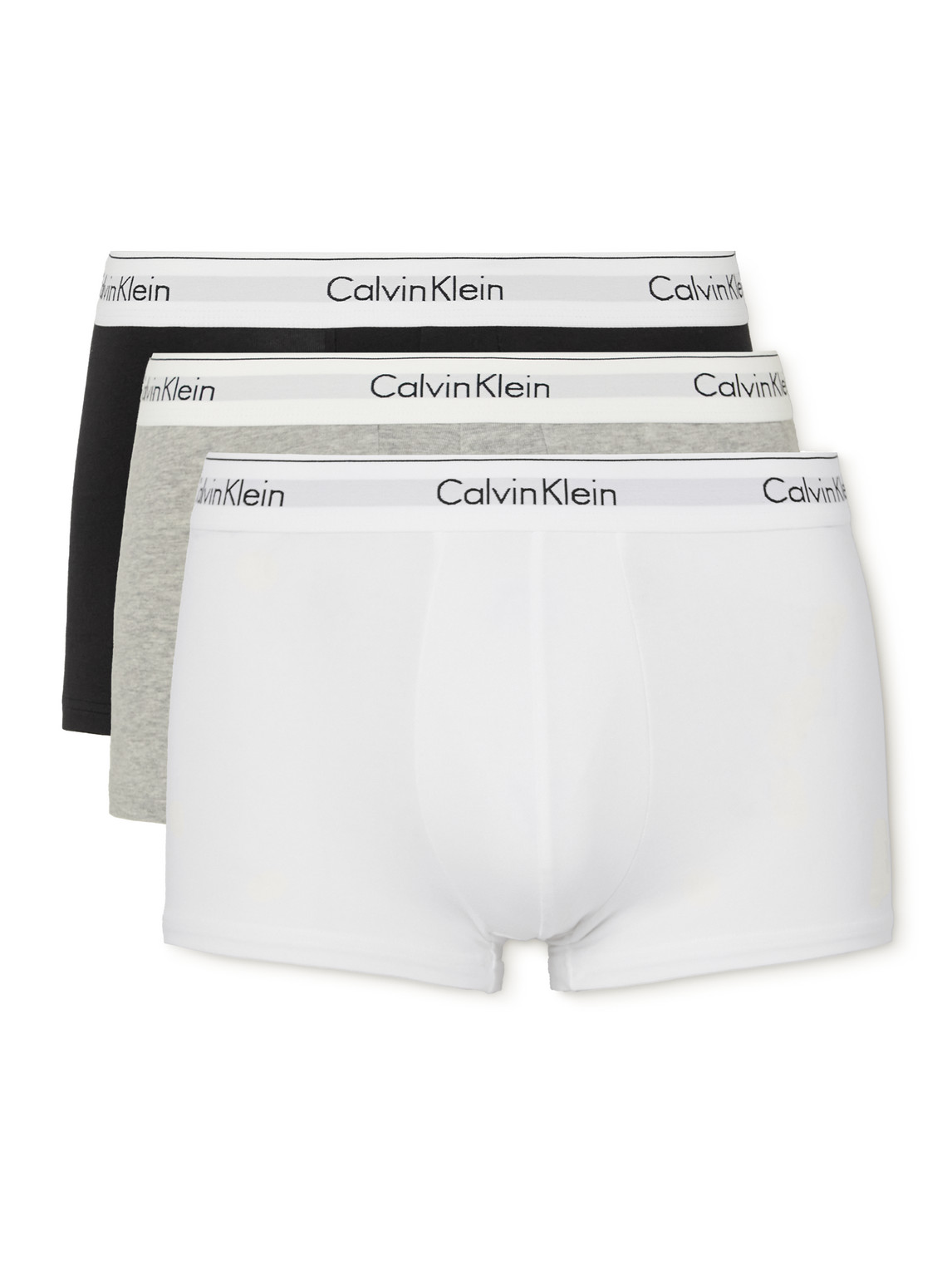 Calvin Klein Underwear Three-pack Modern Stretch-cotton Boxer Briefs In Multi