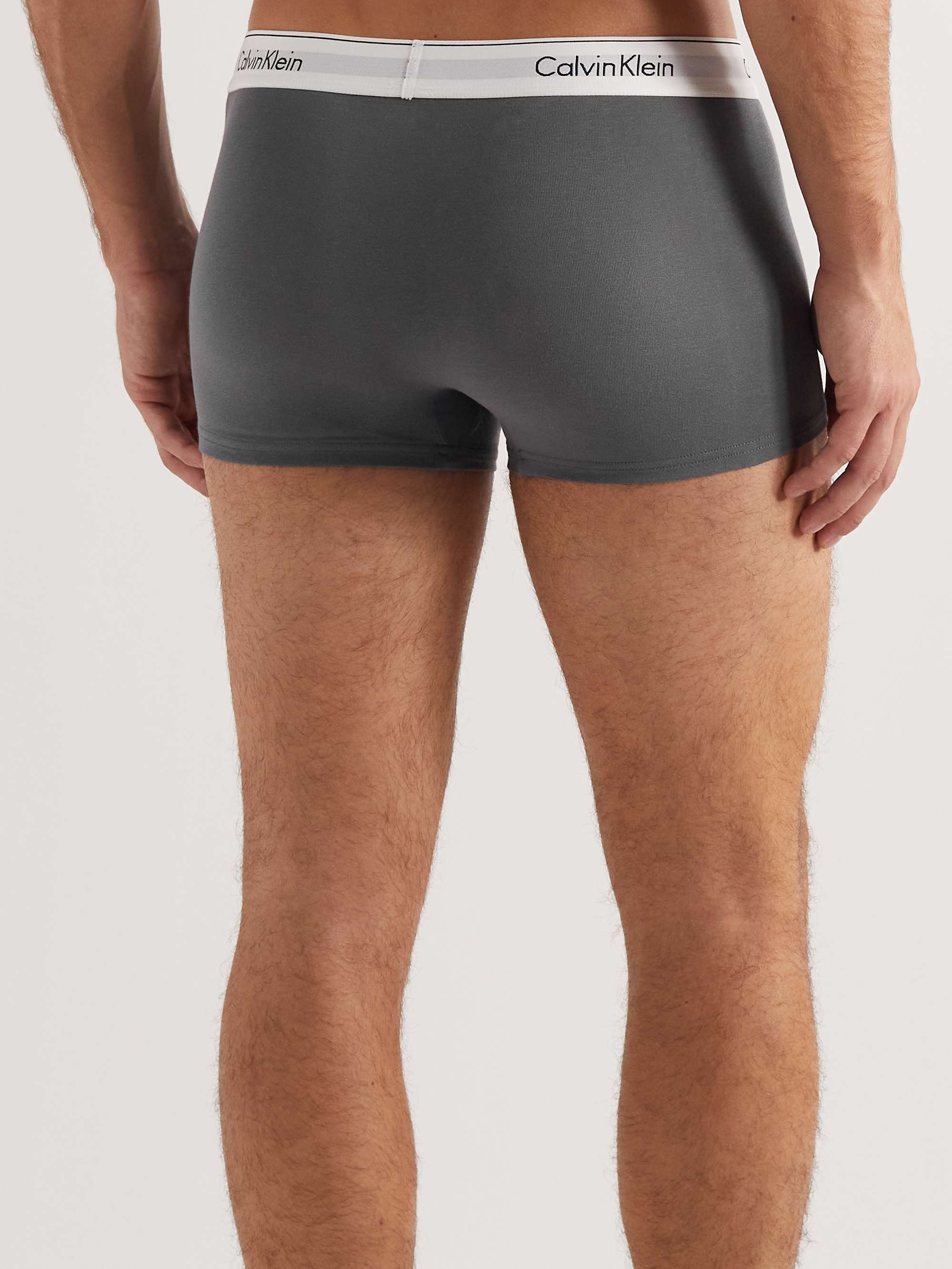 CALVIN KLEIN UNDERWEAR Three-Pack Stretch-Cotton Boxer Briefs
