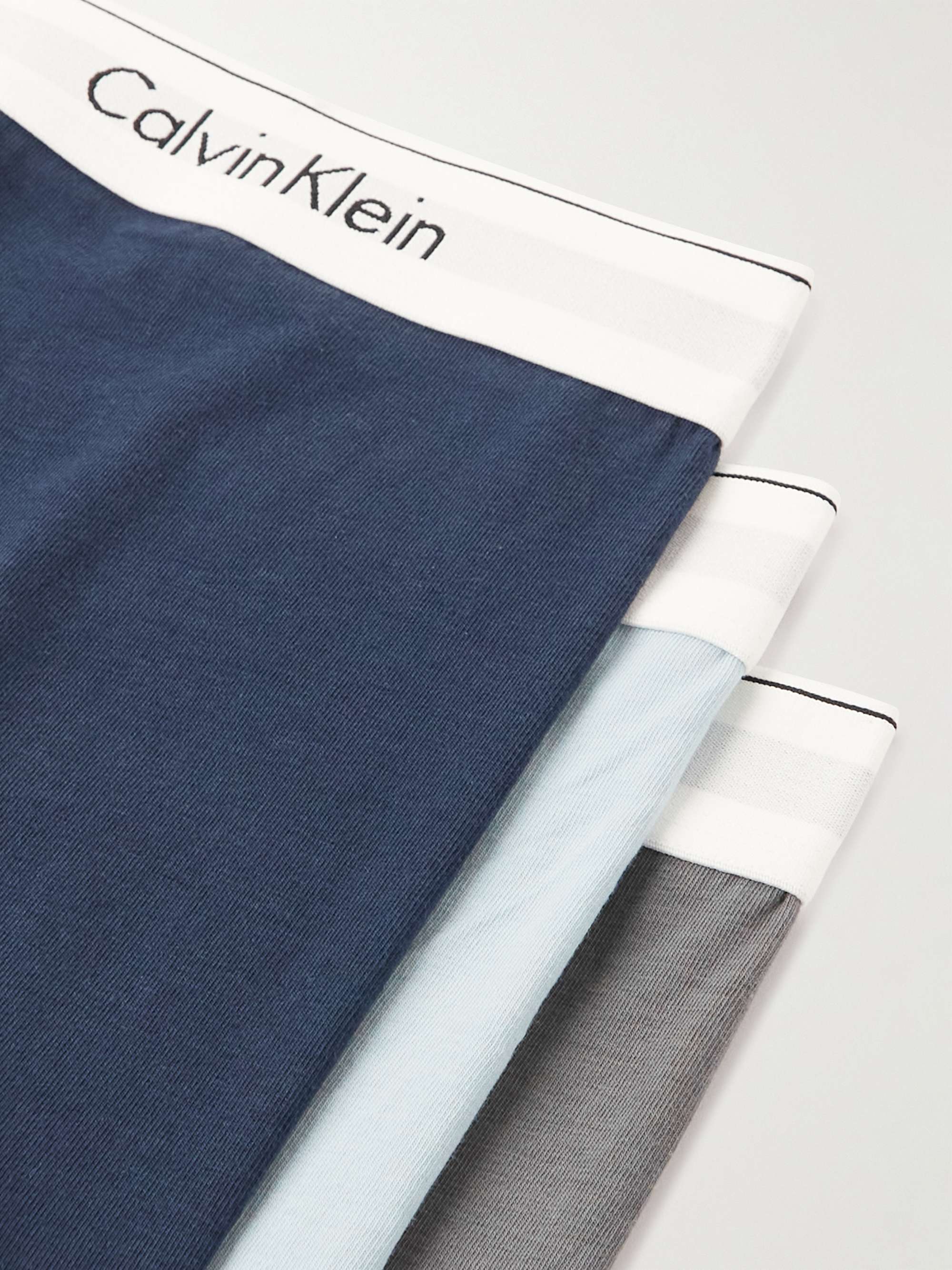 CALVIN KLEIN UNDERWEAR Three-Pack Stretch-Cotton Boxer Briefs