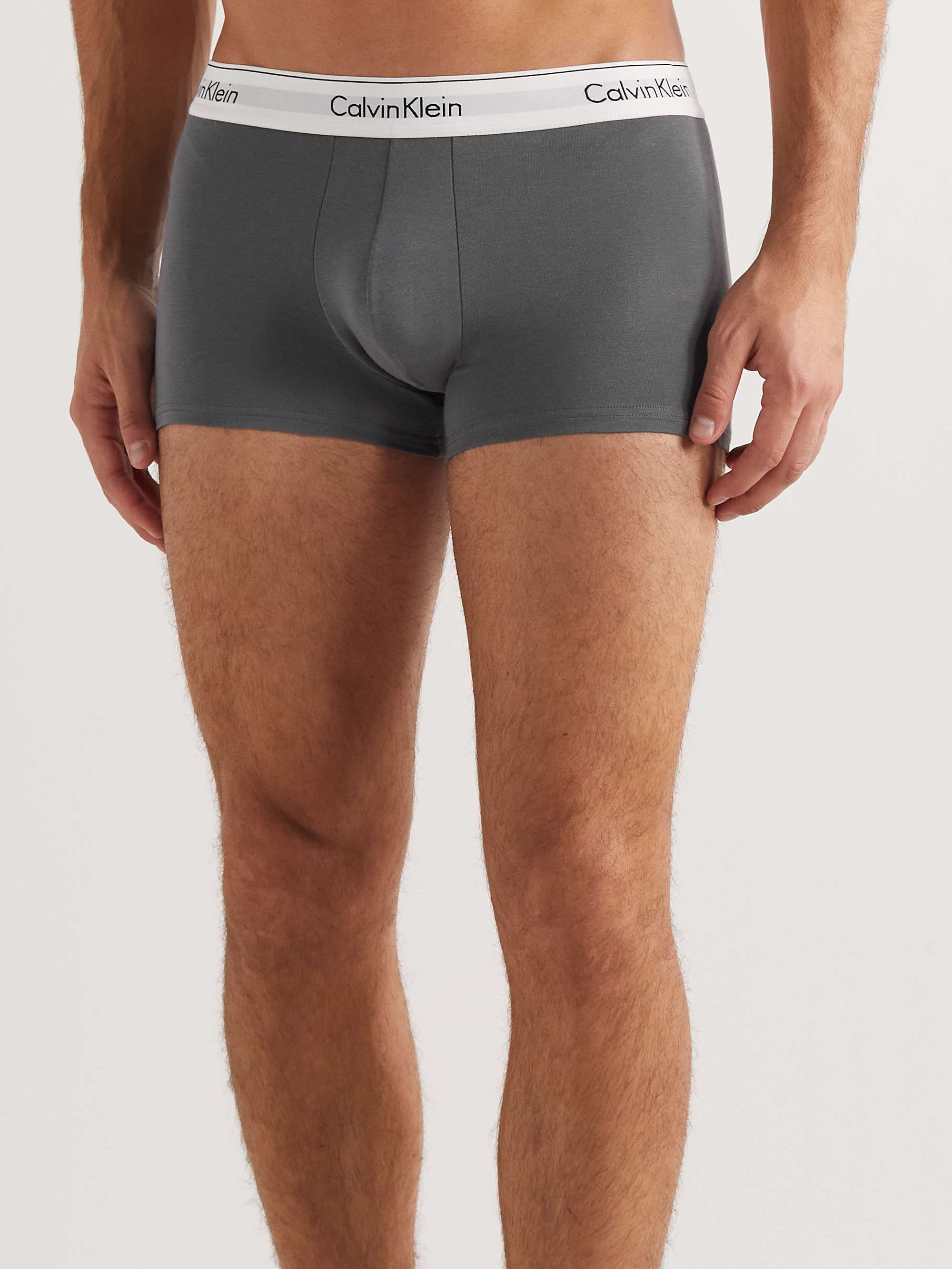 CALVIN KLEIN UNDERWEAR Three-Pack Stretch-Cotton Boxer Briefs