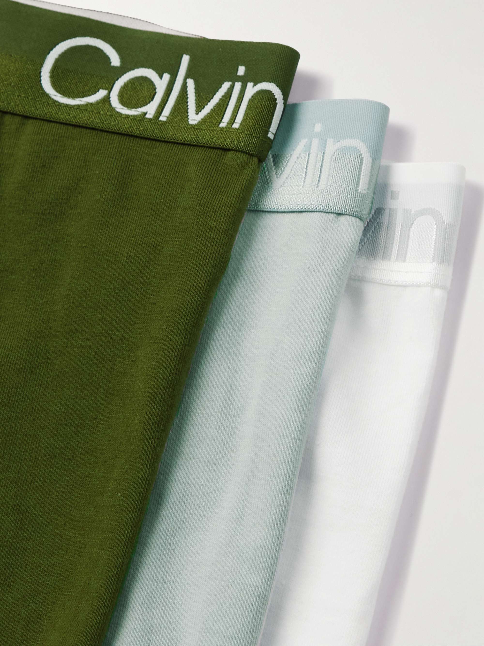 CALVIN KLEIN UNDERWEAR Three-Pack Stretch-Cotton Boxer Briefs