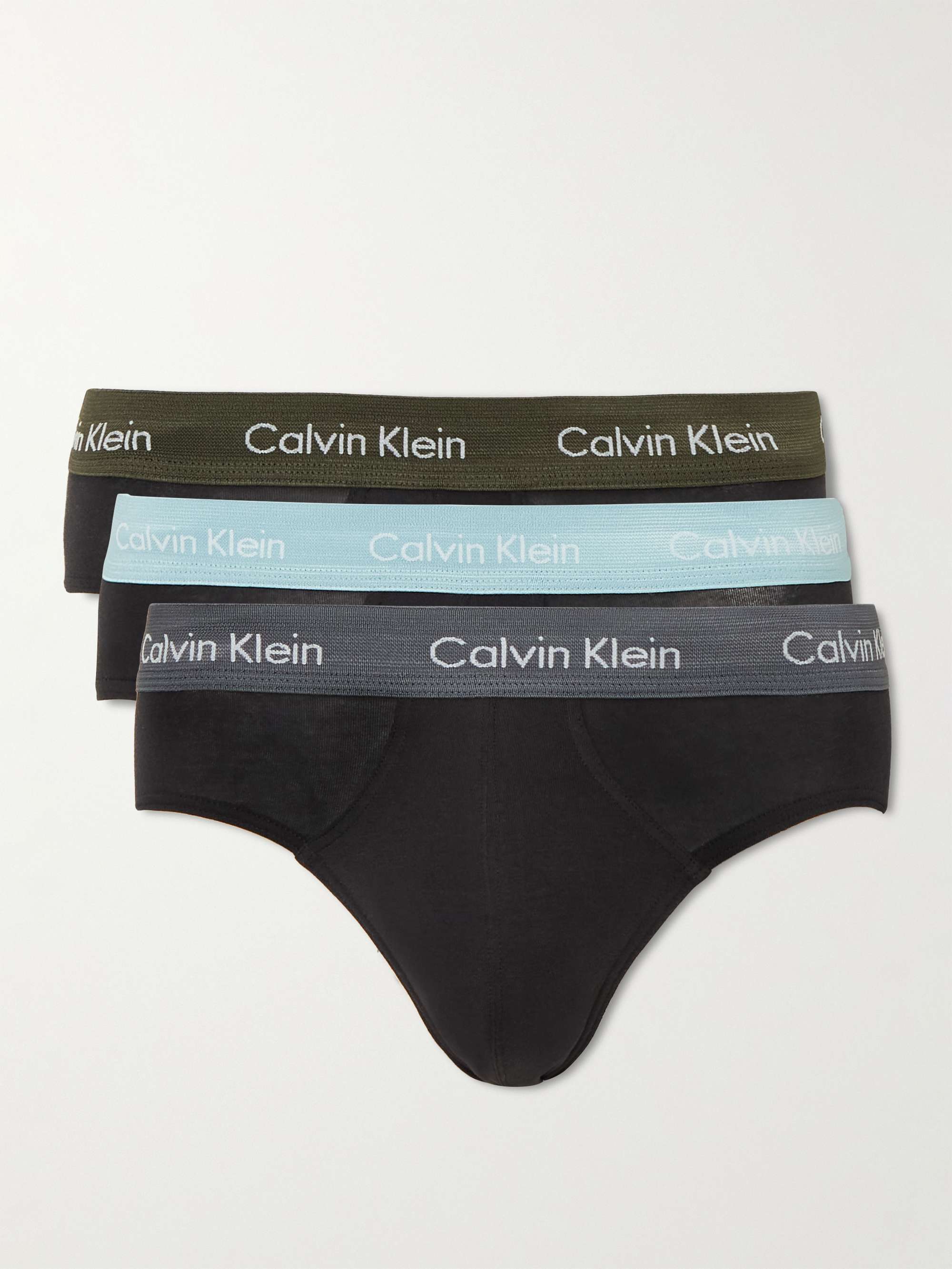CALVIN KLEIN UNDERWEAR Three-Pack Stretch-Cotton Briefs