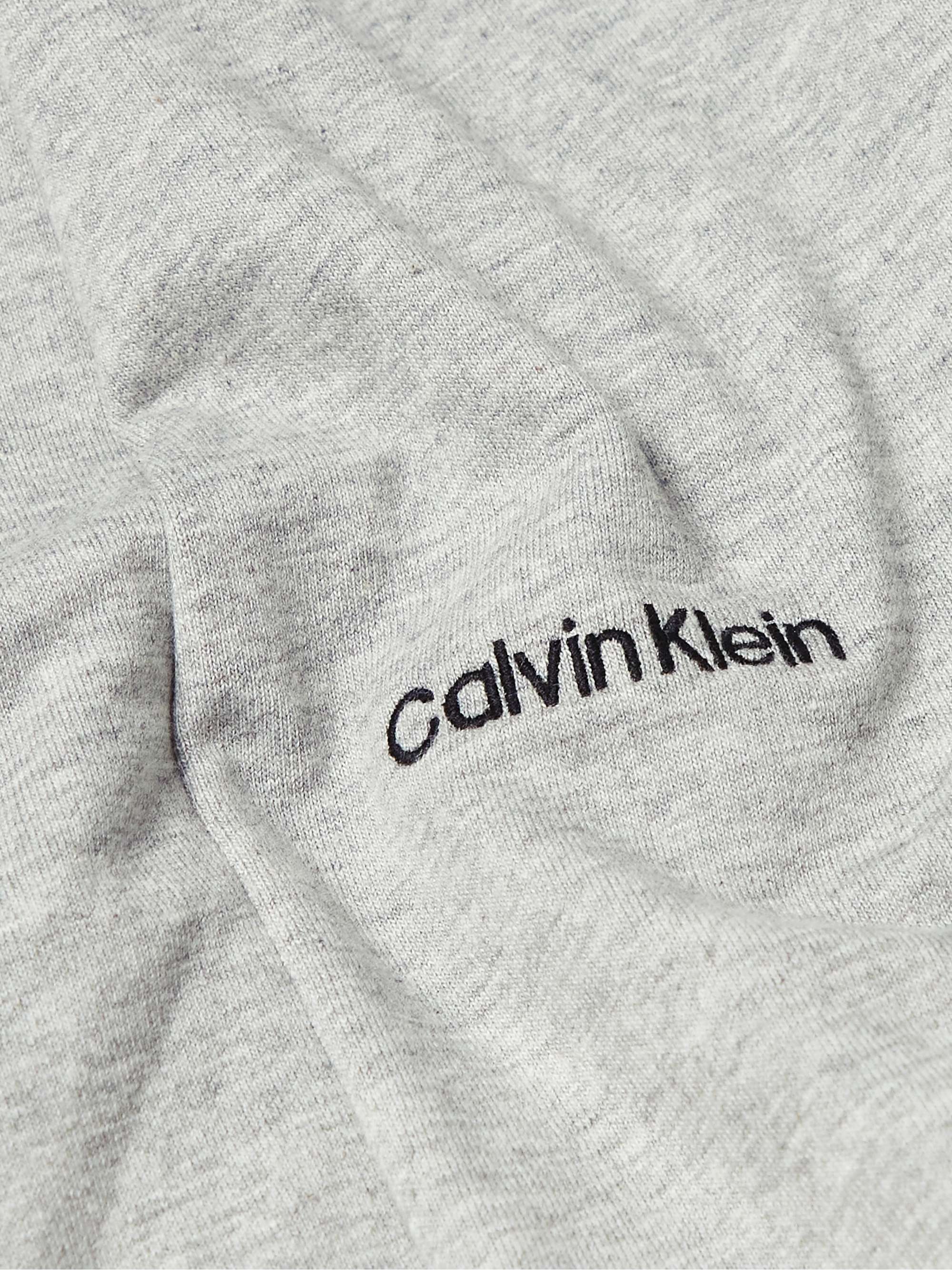 CALVIN KLEIN UNDERWEAR Logo-Embroidered Cotton-Blend Jersey Hooded Robe