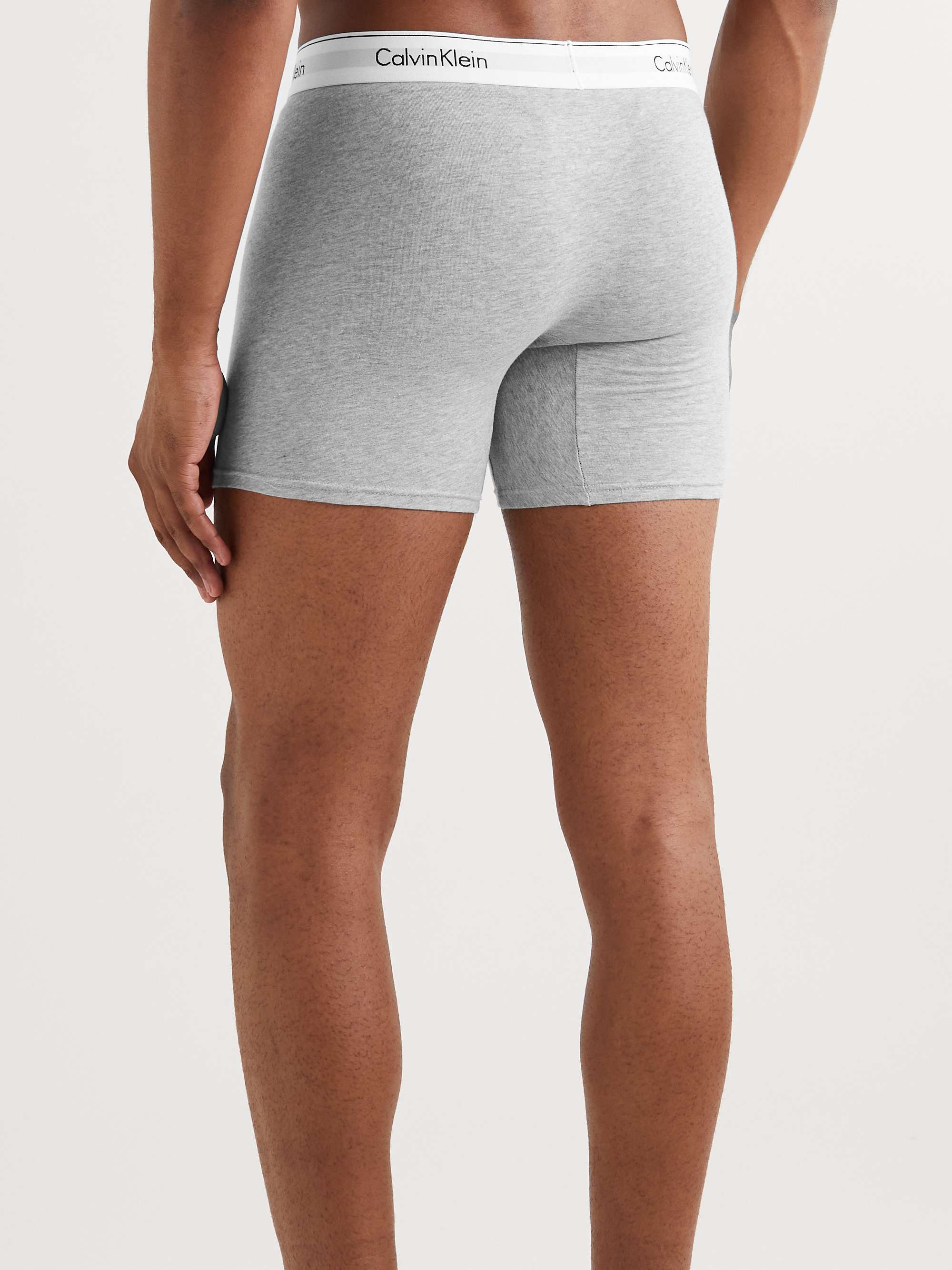 CALVIN KLEIN UNDERWEAR Three-Pack Stretch-Cotton Boxer Briefs