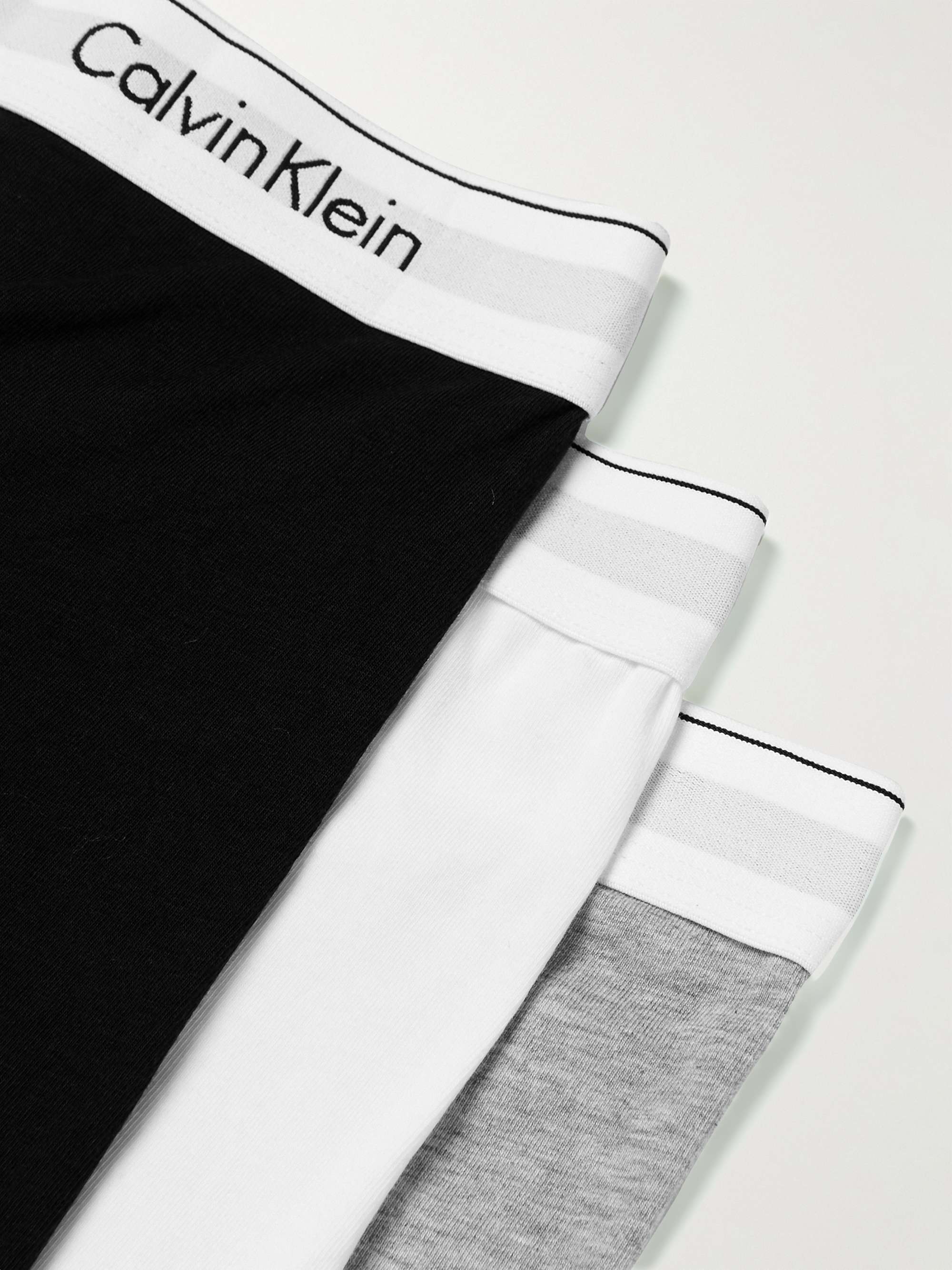 CALVIN KLEIN UNDERWEAR Three-Pack Stretch-Cotton Boxer Briefs
