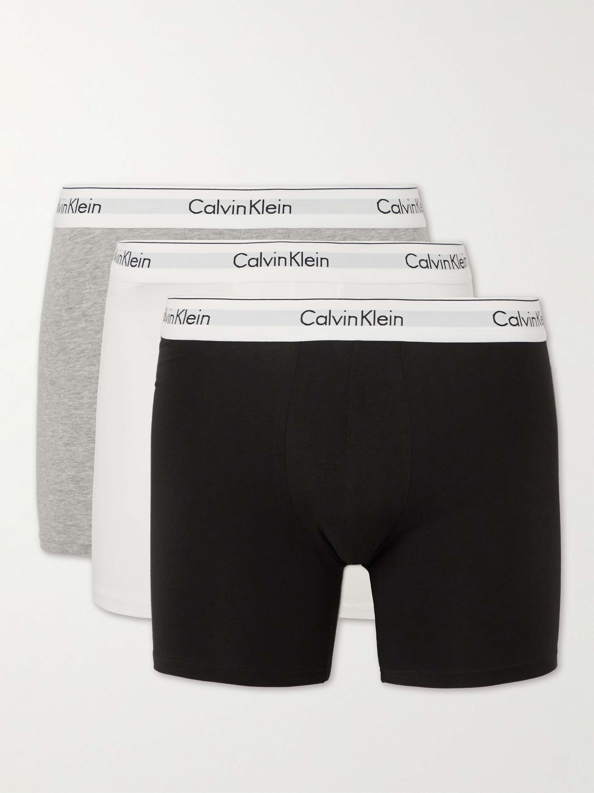 CALVIN KLEIN UNDERWEAR Three-Pack Stretch-Cotton Boxer Briefs | MR PORTER