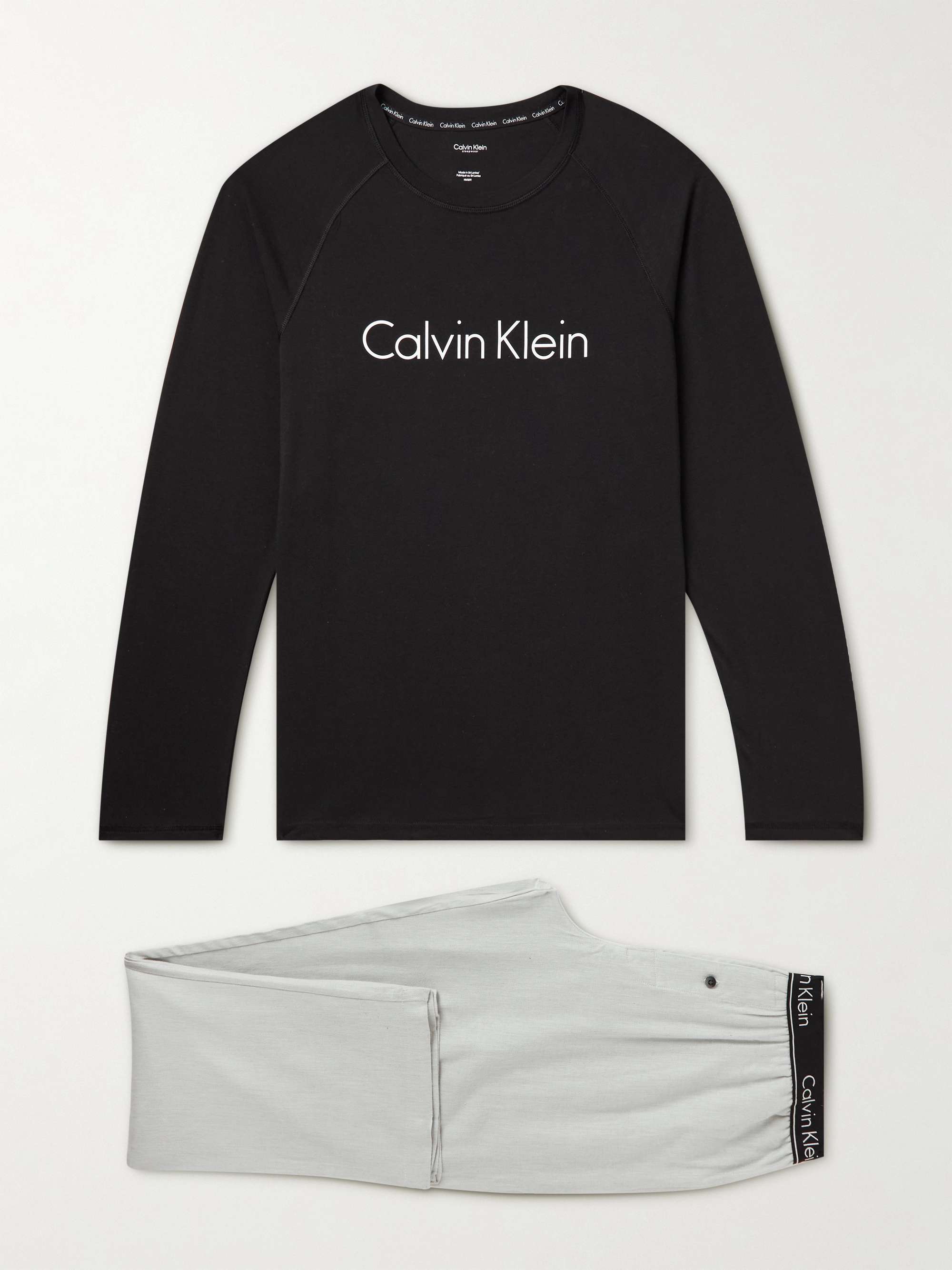 CALVIN KLEIN UNDERWEAR Logo-Print Cotton-Blend Jersey Pyjama Set