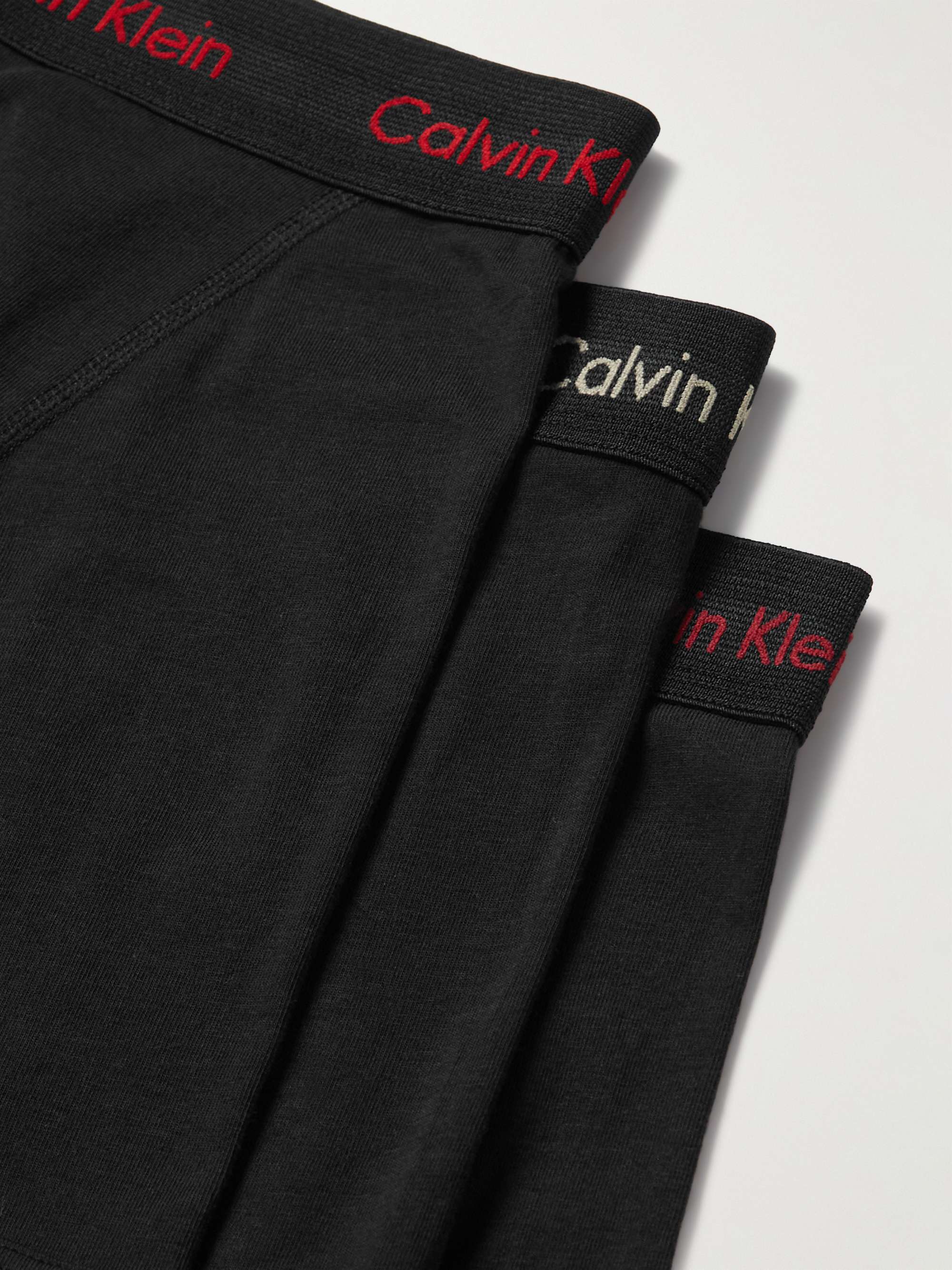 CALVIN KLEIN UNDERWEAR Three-Pack Stretch-Cotton Boxer Briefs