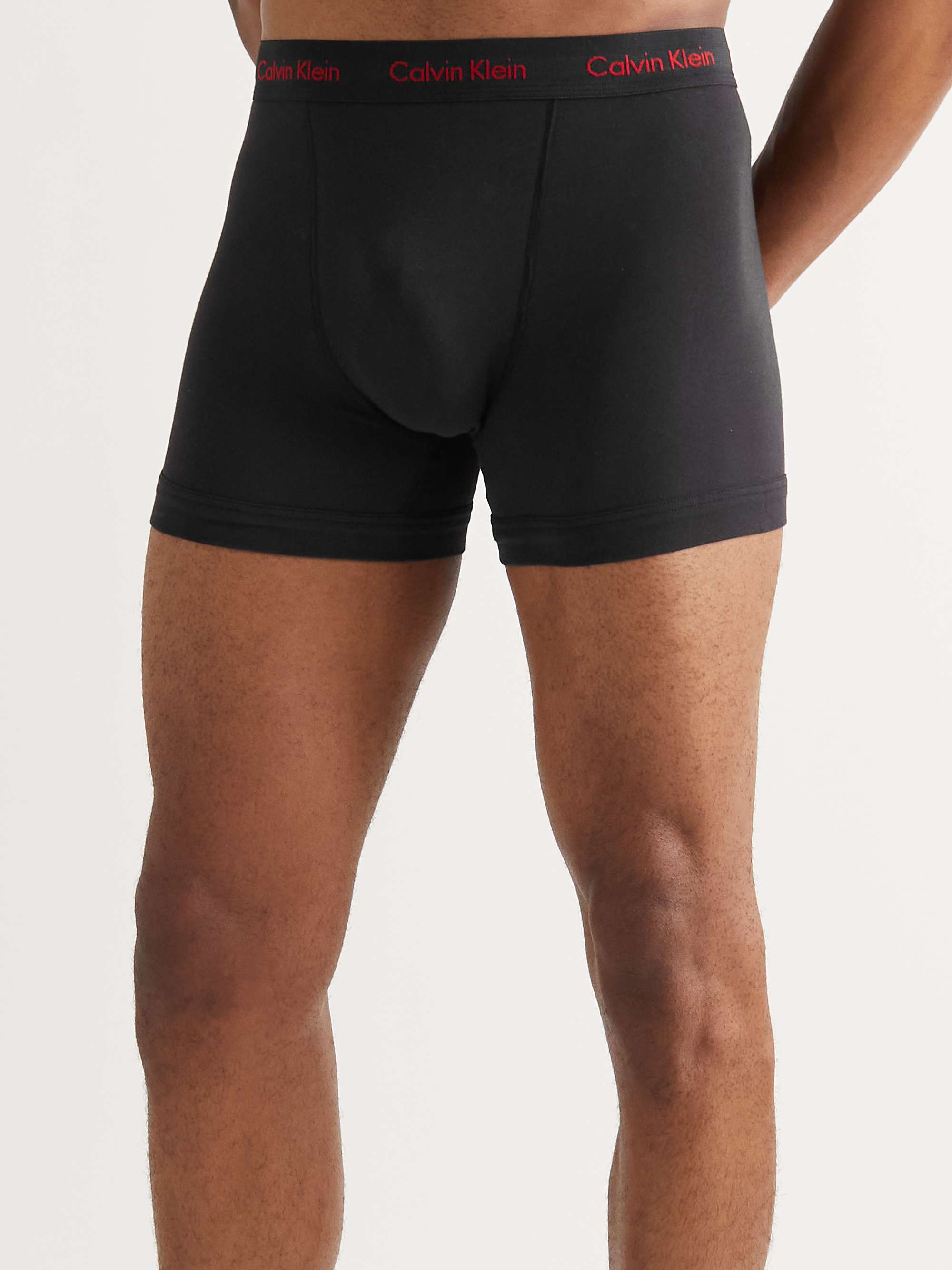 CALVIN KLEIN UNDERWEAR Three-Pack Stretch-Cotton Boxer Briefs