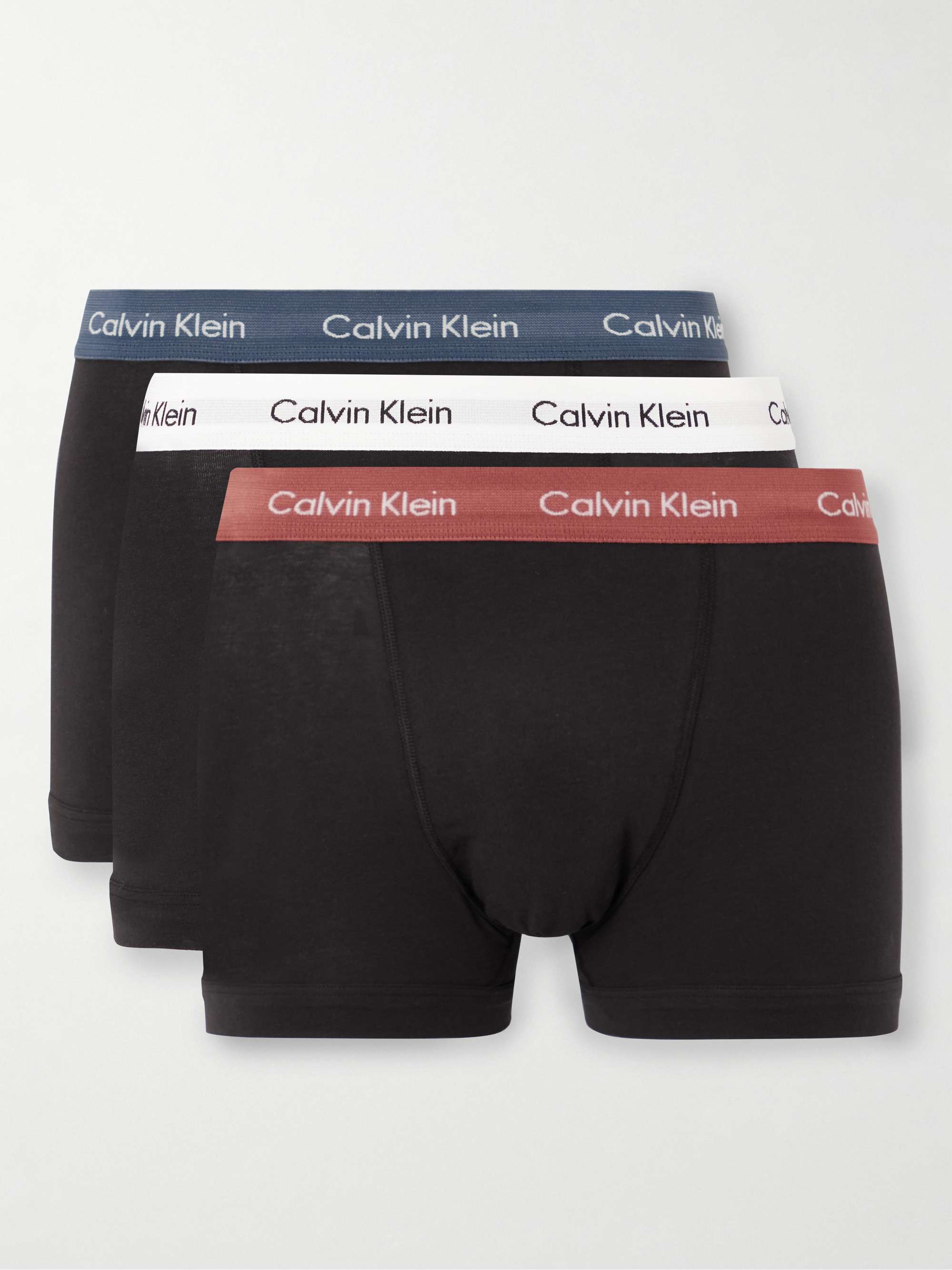 CALVIN KLEIN UNDERWEAR Three-Pack Stretch-Cotton Boxer Briefs