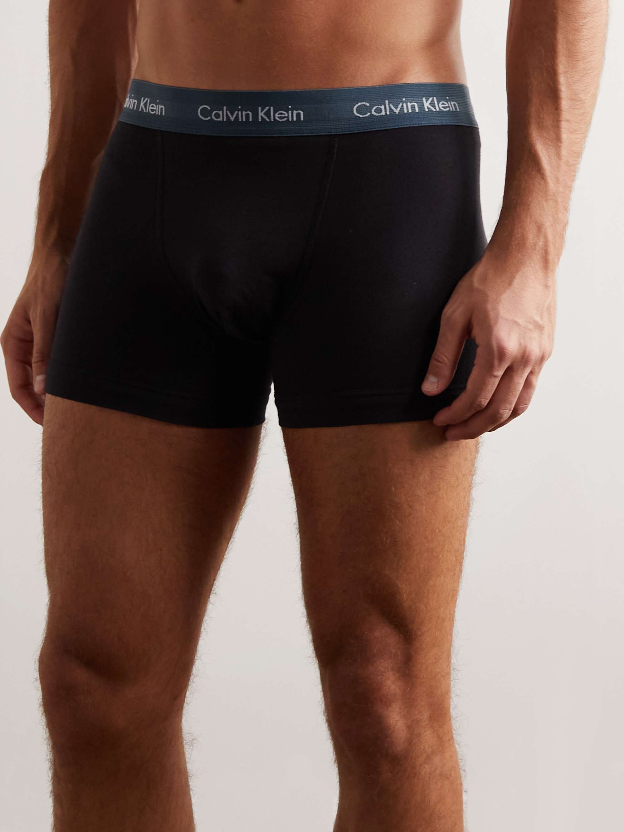 CALVIN KLEIN UNDERWEAR Three-Pack Stretch-Cotton Boxer Briefs