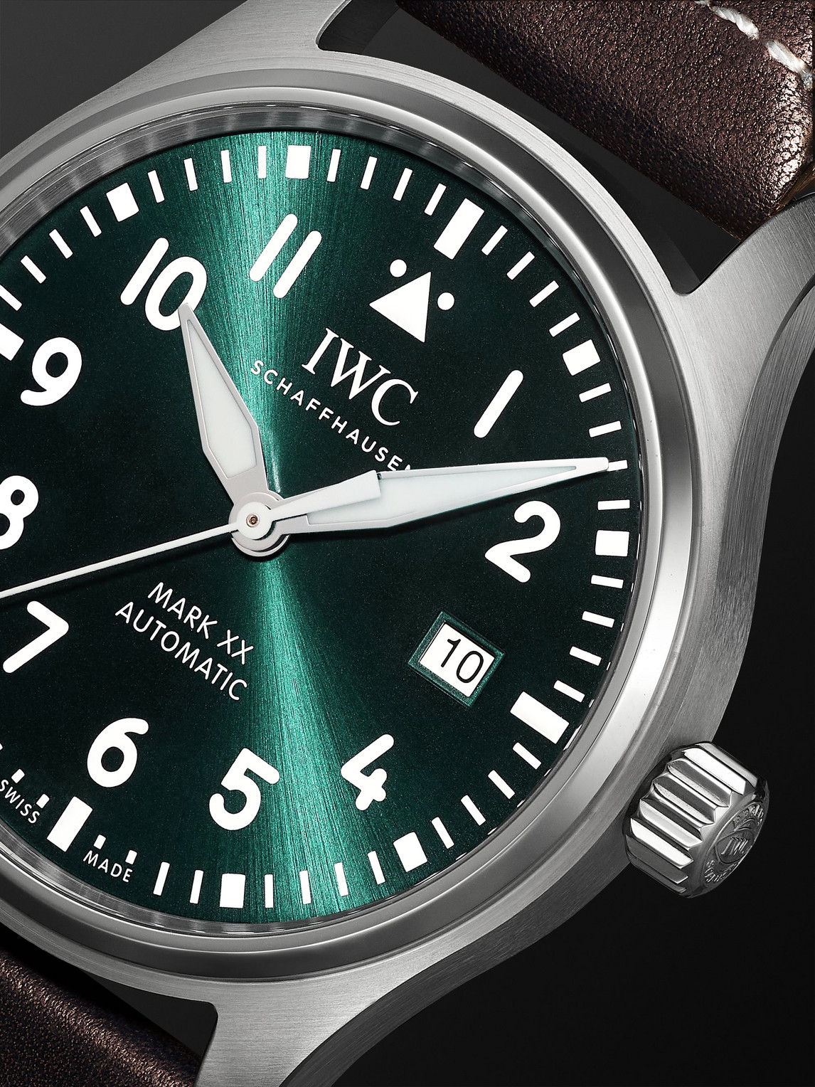 Shop Iwc Schaffhausen Pilot's Mark Xx Automatic 40mm Stainless Steel And Leather Watch, Ref. No. Iw328201 In Green