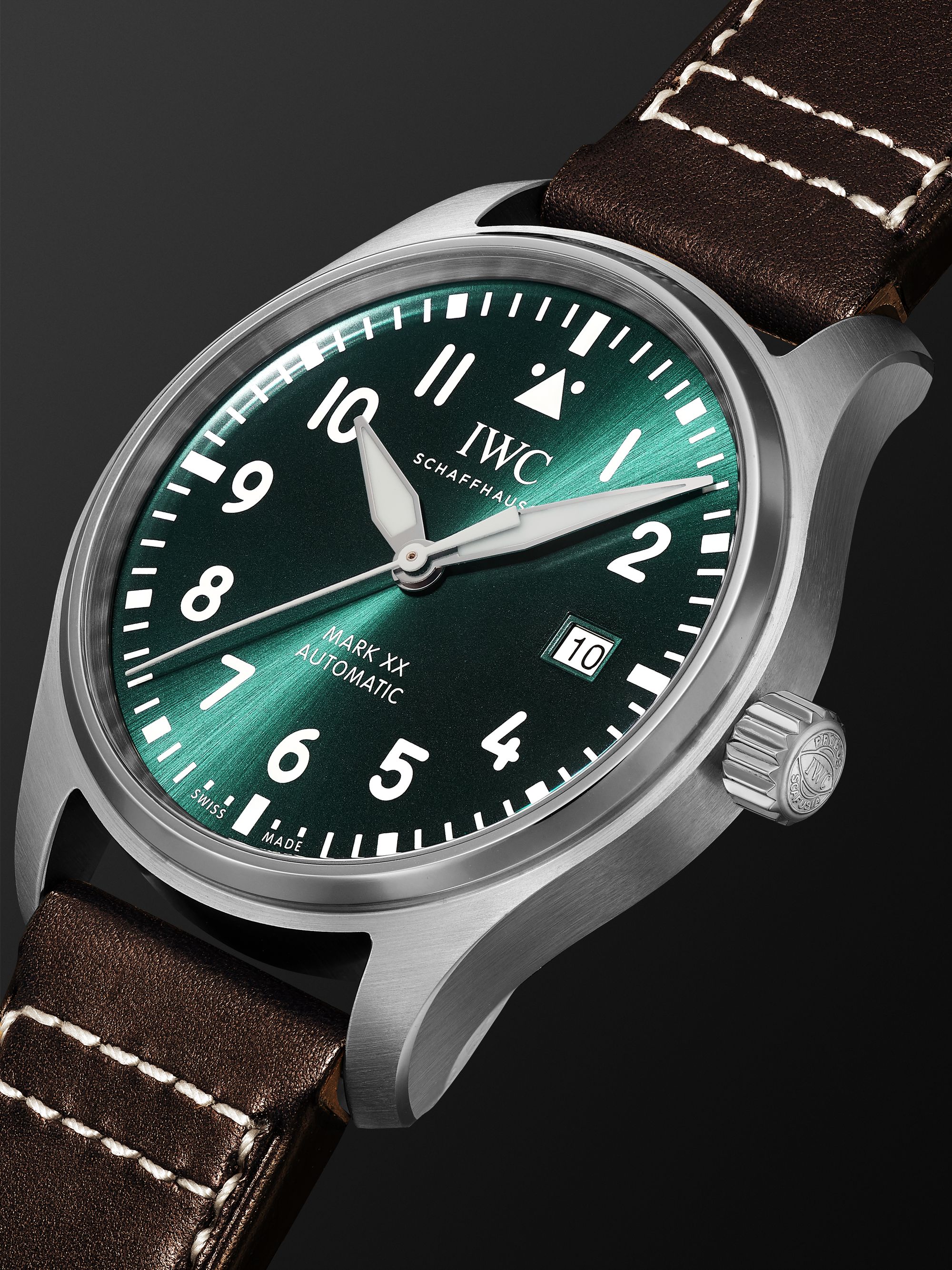 IWC SCHAFFHAUSEN Pilot's Mark XX Automatic 40mm Stainless Steel and Leather Watch, Ref. No. IW328201