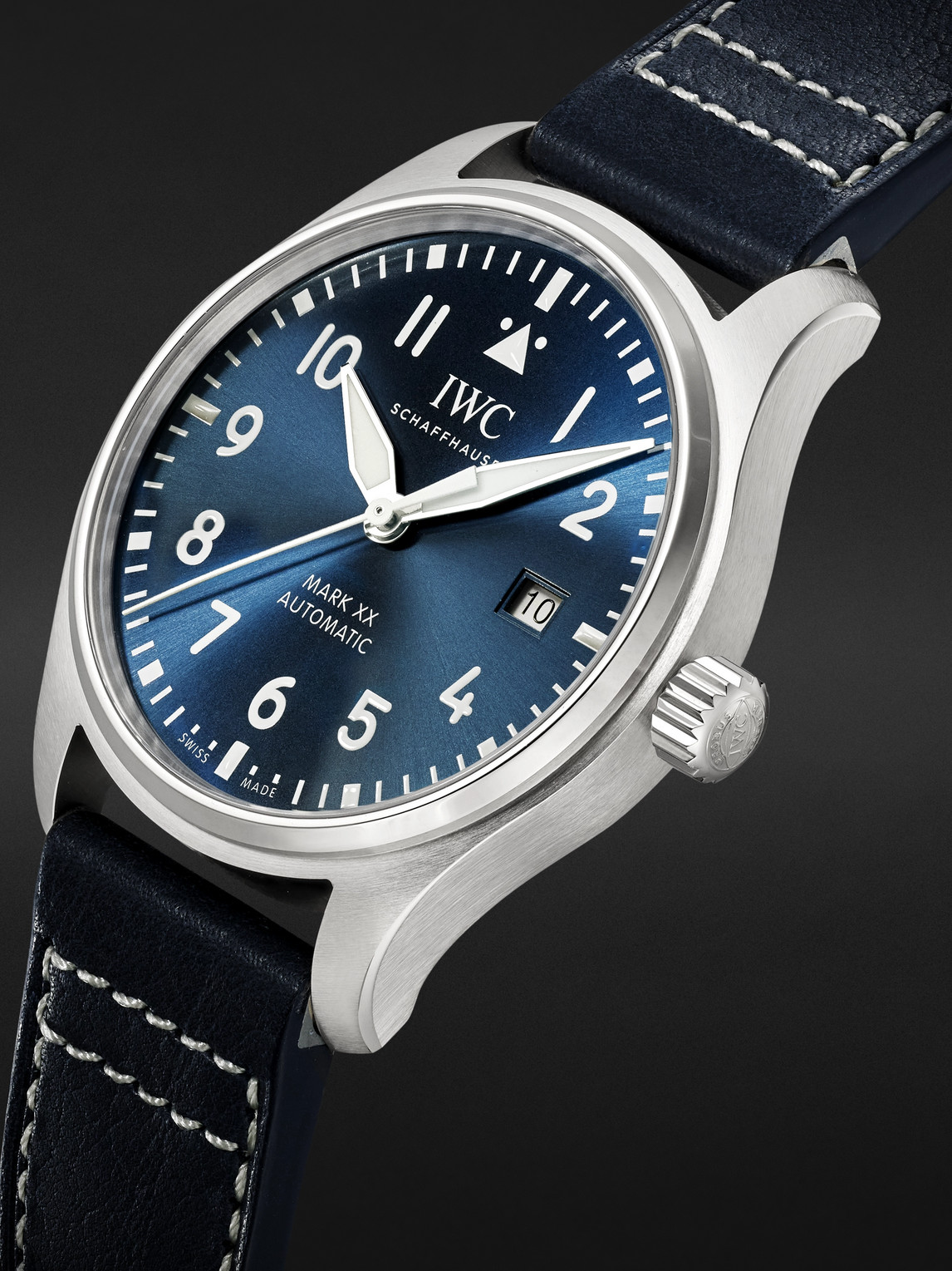  Iwc Schaffhausen - Pilot's Mark Xx Automatic 40mm Stainless Steel And Leather Watch, Ref. No. Iw328203 - Men - Blue 