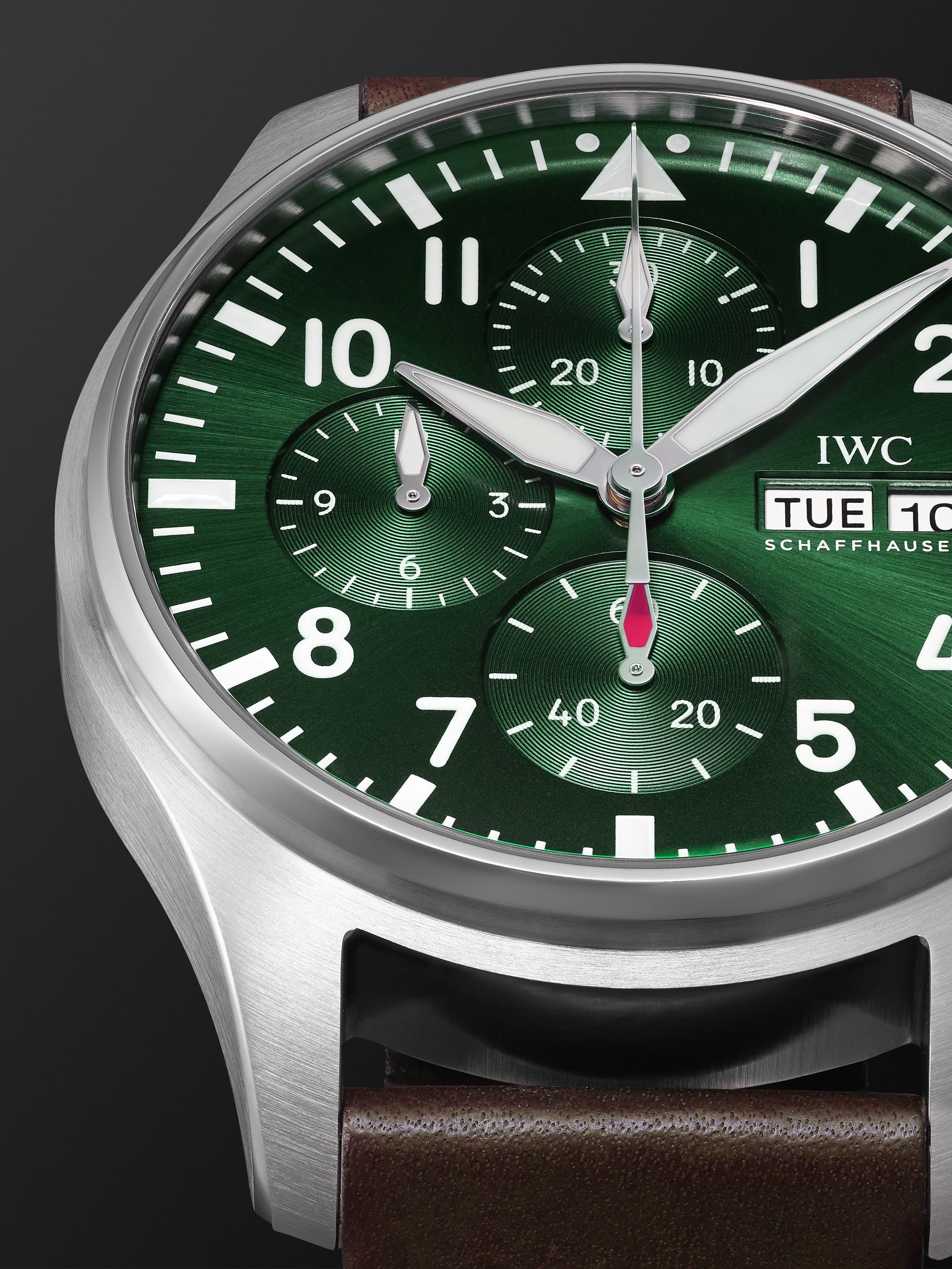 IWC SCHAFFHAUSEN Pilot's Automatic Chronograph 43mm Stainless Steel and Leather Watch, Ref. No. IW378005