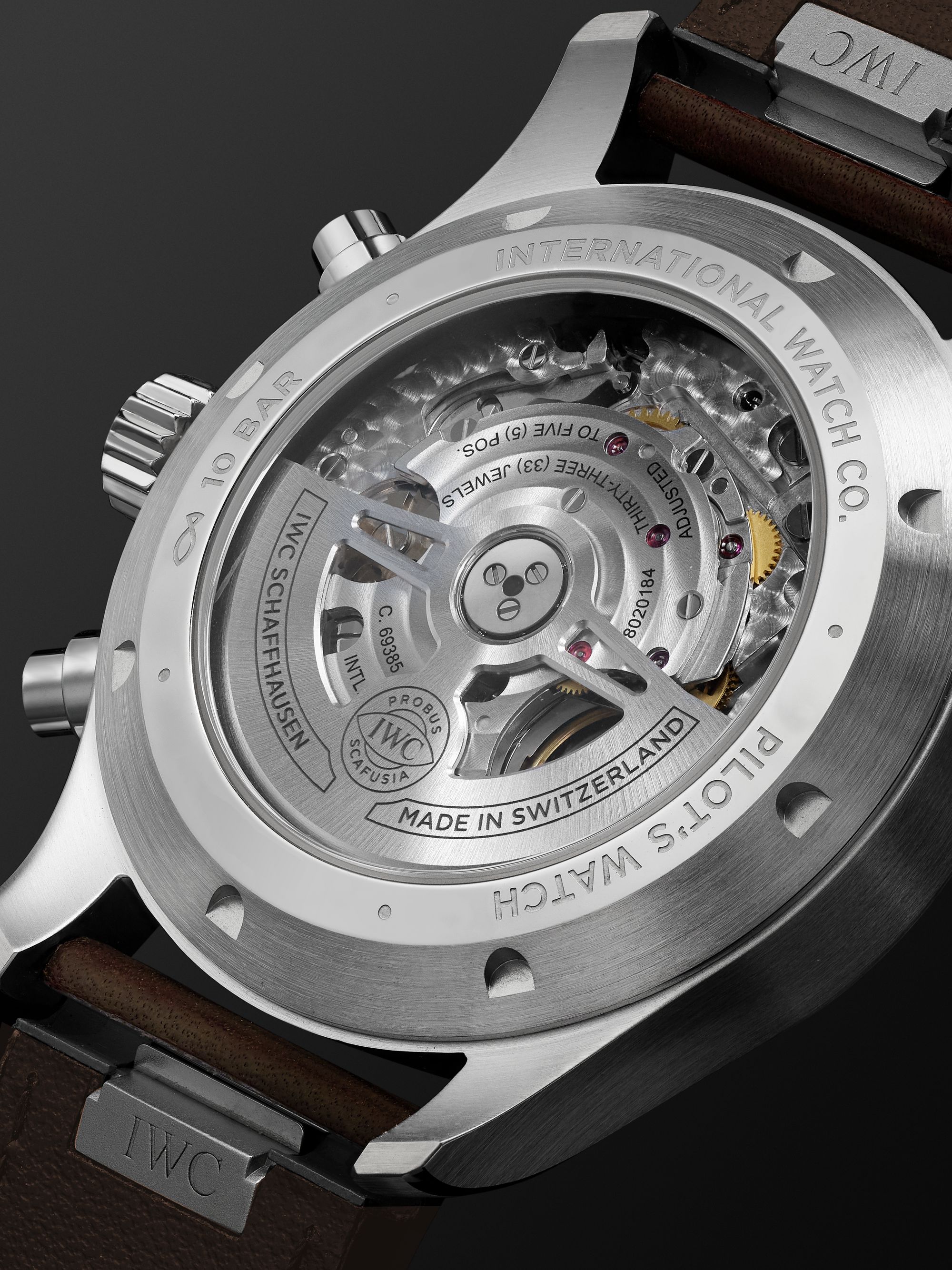 IWC SCHAFFHAUSEN Pilot's Automatic Chronograph 43mm Stainless Steel and Leather Watch, Ref. No. IW378005