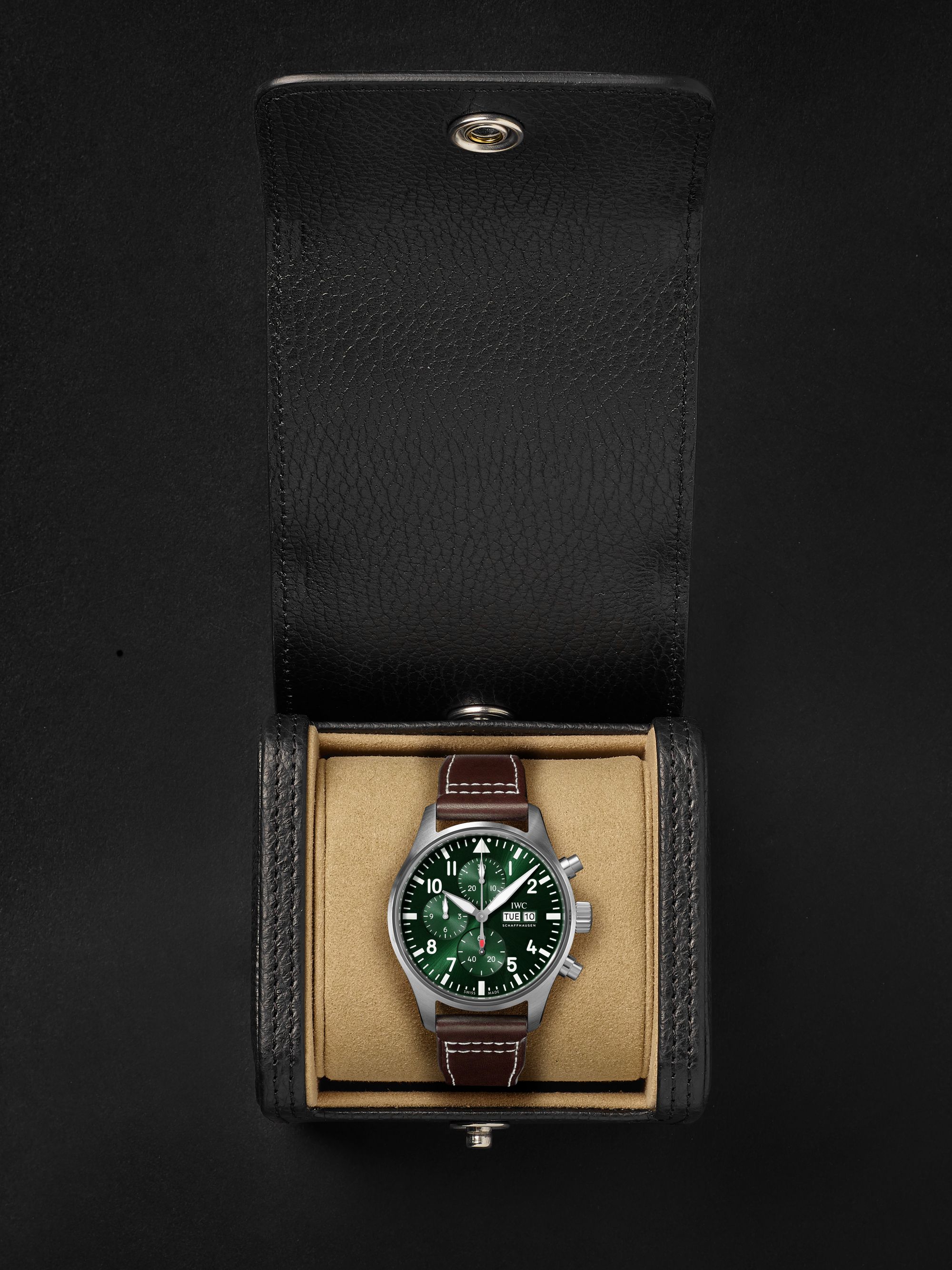 IWC SCHAFFHAUSEN Pilot's Automatic Chronograph 43mm Stainless Steel and Leather Watch, Ref. No. IW378005